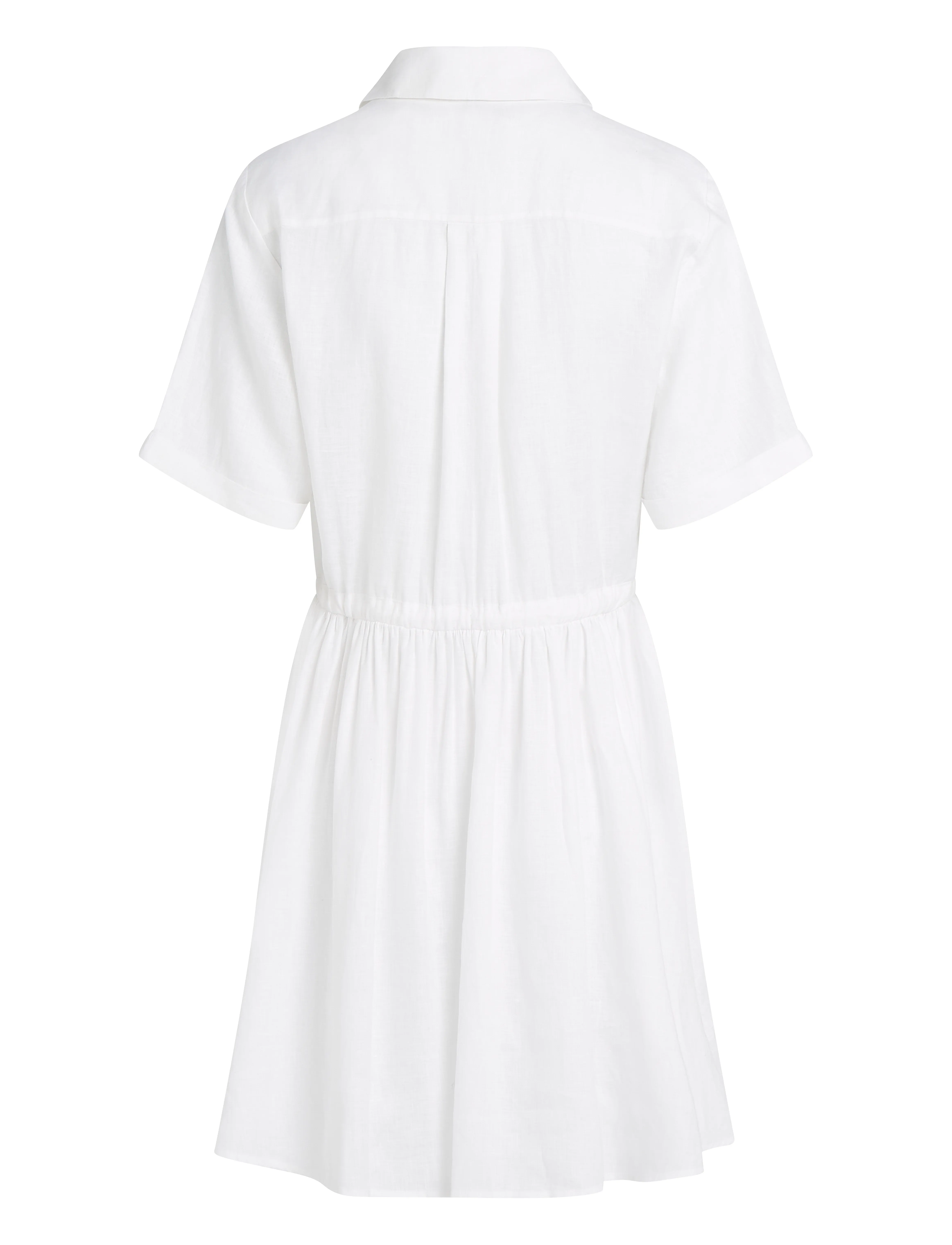 Tommy Hilfiger - ESS LINEN S/S SHORT DRESS - kristības - th optic white - 2