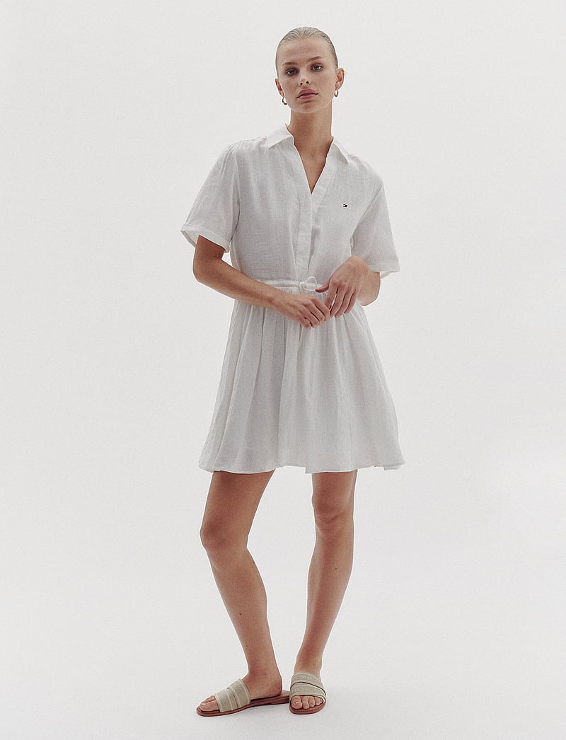 Tommy Hilfiger - ESS LINEN S/S SHORT DRESS - konfirmation - th optic white - 3