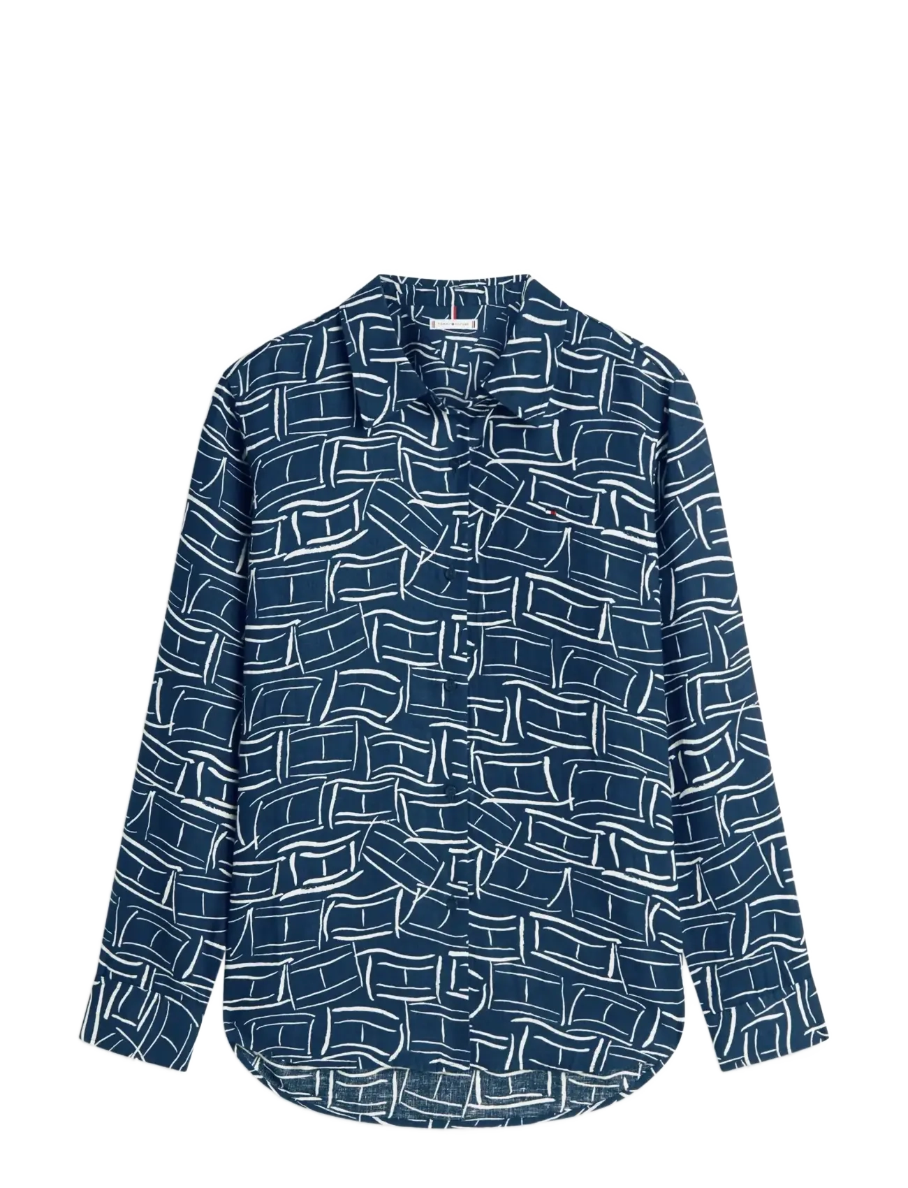 Tommy Hilfiger ESS LINEN RELAXED LS SHIRT - Nyheder - FLAG FEATHERS DARK NIGHT NAVY / navy