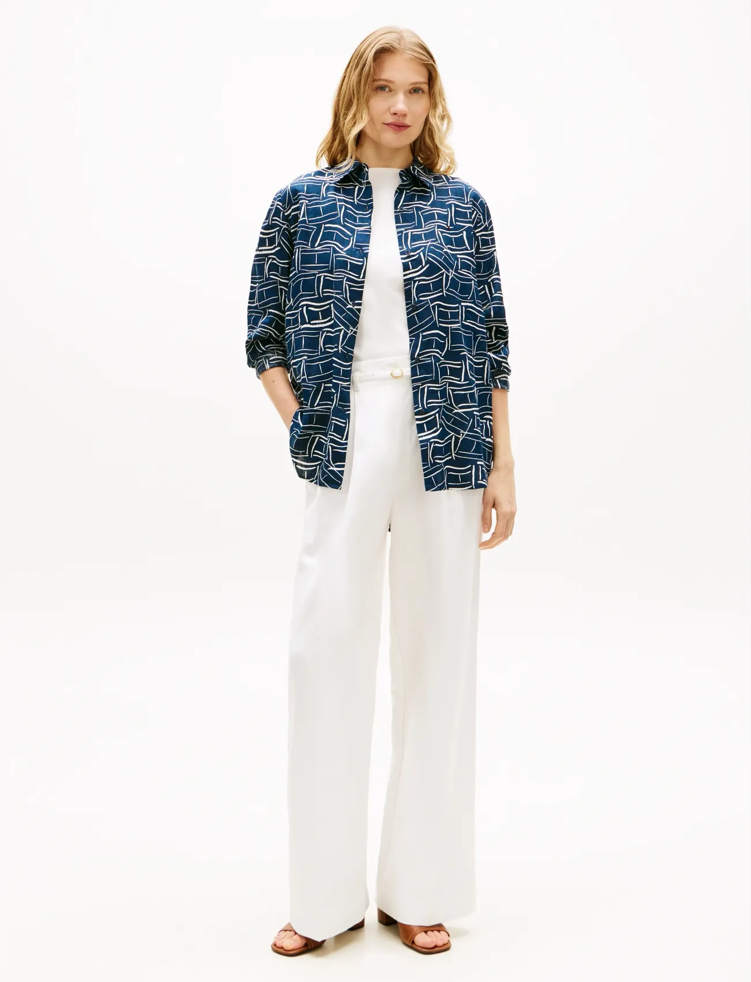 Tommy Hilfiger - ESS LINEN RELAXED LS SHIRT - leinenhemden - flag feathers dark night navy - 3