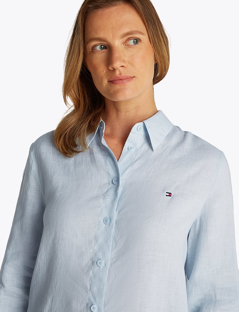 Tommy Hilfiger - ESS LINEN RELAXED SHIRT - linneskjortor - breezy blue - 0