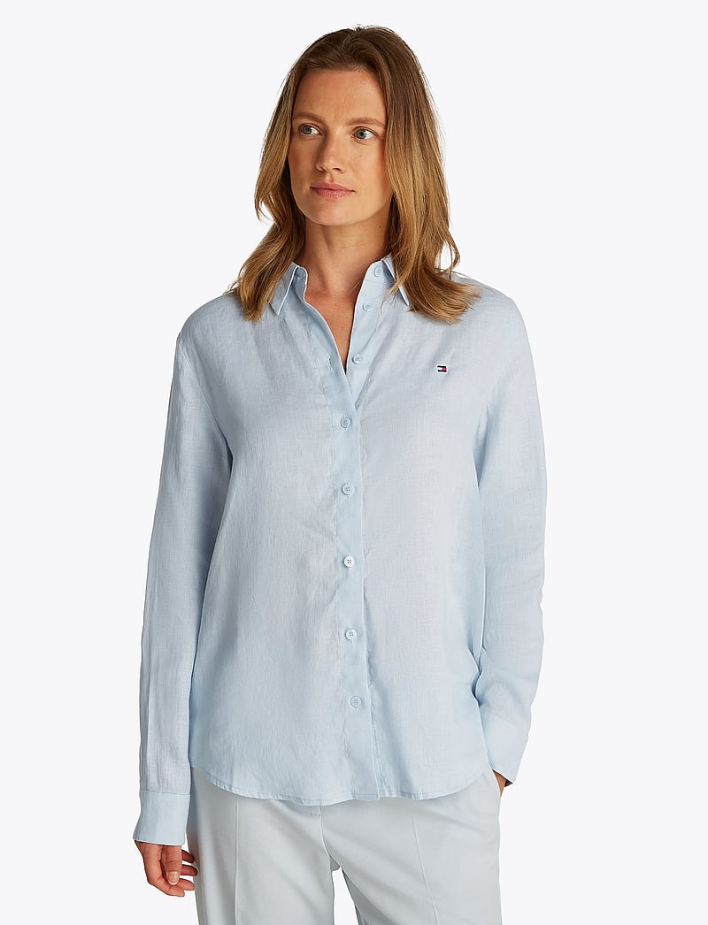 Tommy Hilfiger - ESS LINEN RELAXED SHIRT - linneskjortor - breezy blue - 4