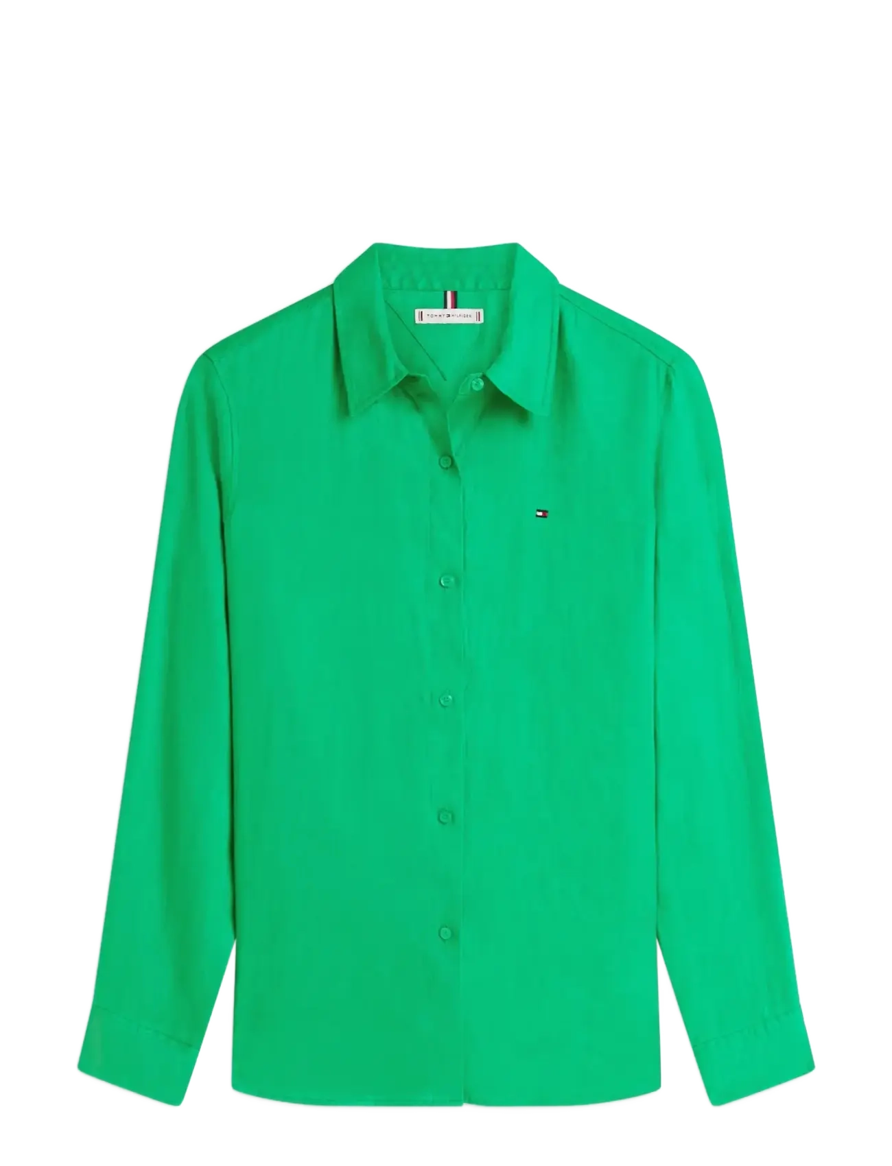 Tommy Hilfiger ESS LINEN RELAXED LS SHIRT - Nouveautes - COURTSIDE GREEN / green