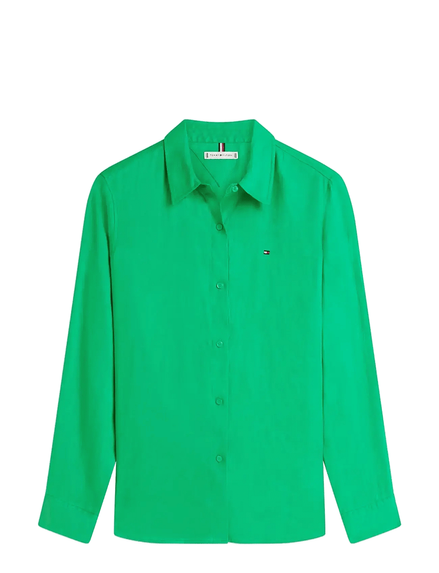 Tommy Hilfiger - ESS LINEN RELAXED LS SHIRT - chemises de lin - courtside green - 1
