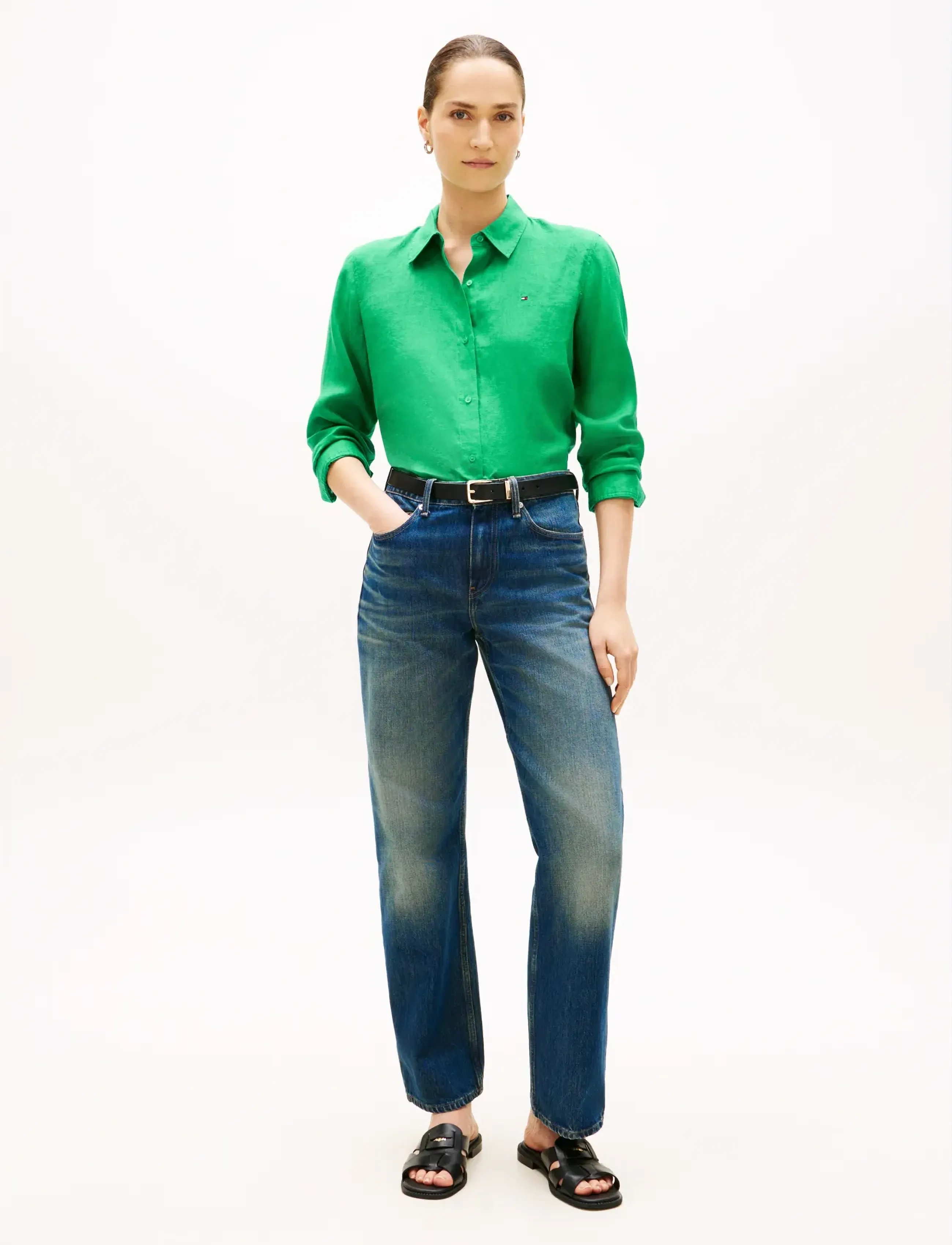 Tommy Hilfiger - ESS LINEN RELAXED LS SHIRT - leinenhemden - courtside green - 3