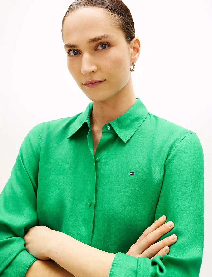 Tommy Hilfiger - ESS LINEN RELAXED LS SHIRT - chemises de lin - courtside green - 4
