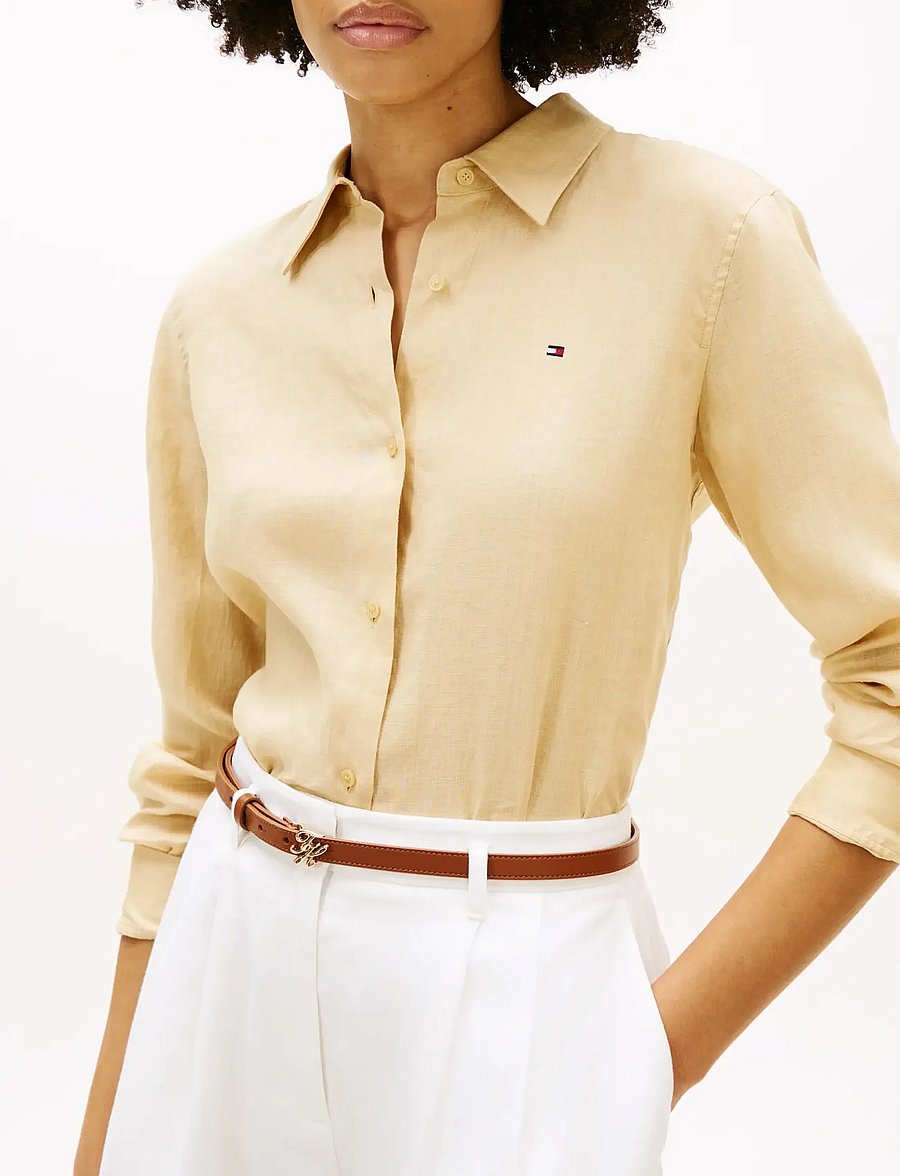 Tommy Hilfiger - ESS LINEN RELAXED LS SHIRT - linen shirts - harvest wheat - 4