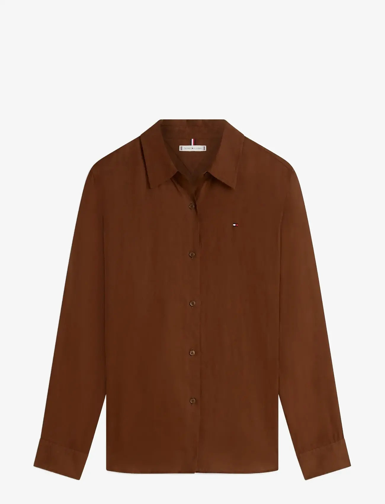 Tommy Hilfiger - ESS LINEN RELAXED LS SHIRT - pellavakauluspaidat - legacy brown - 1