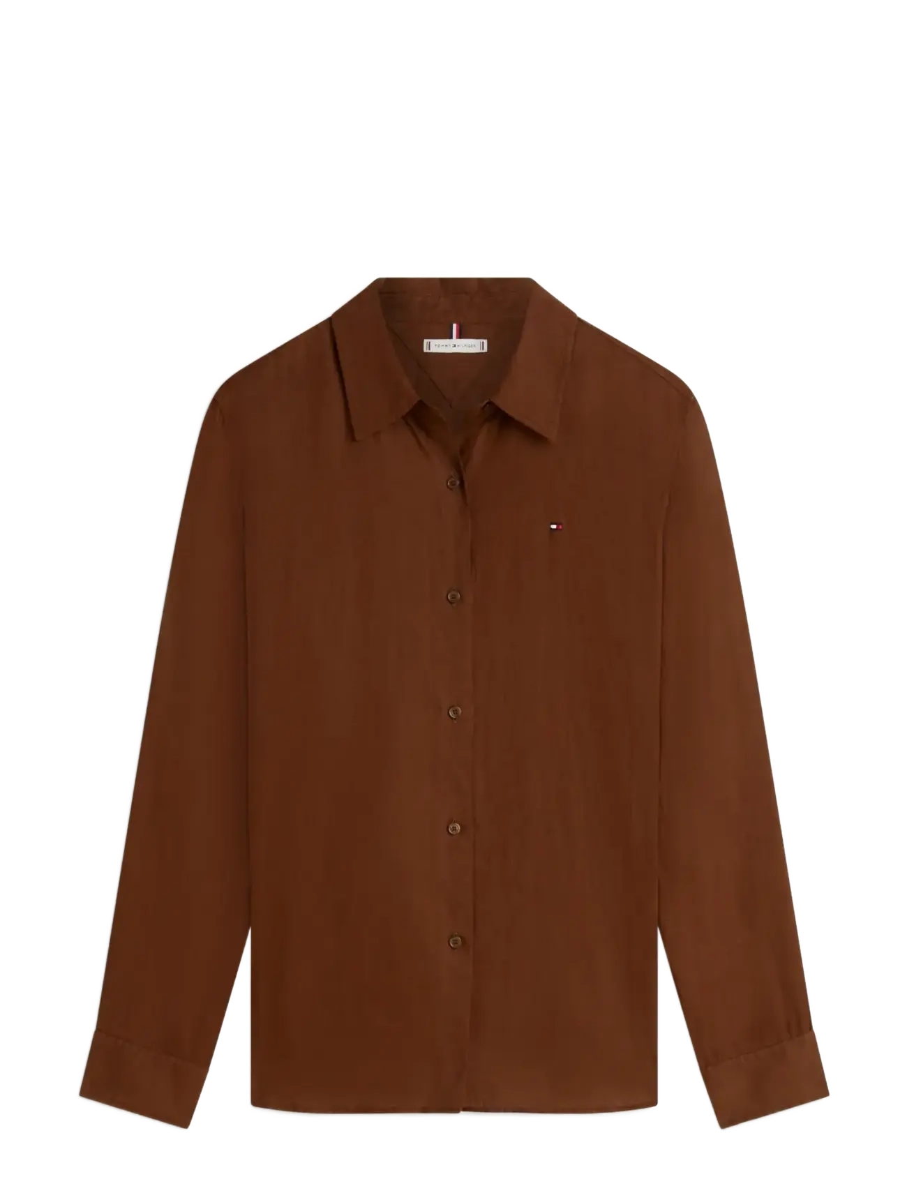 Tommy Hilfiger ESS LINEN RELAXED LS SHIRT - Kläder - LEGACY BROWN / brown