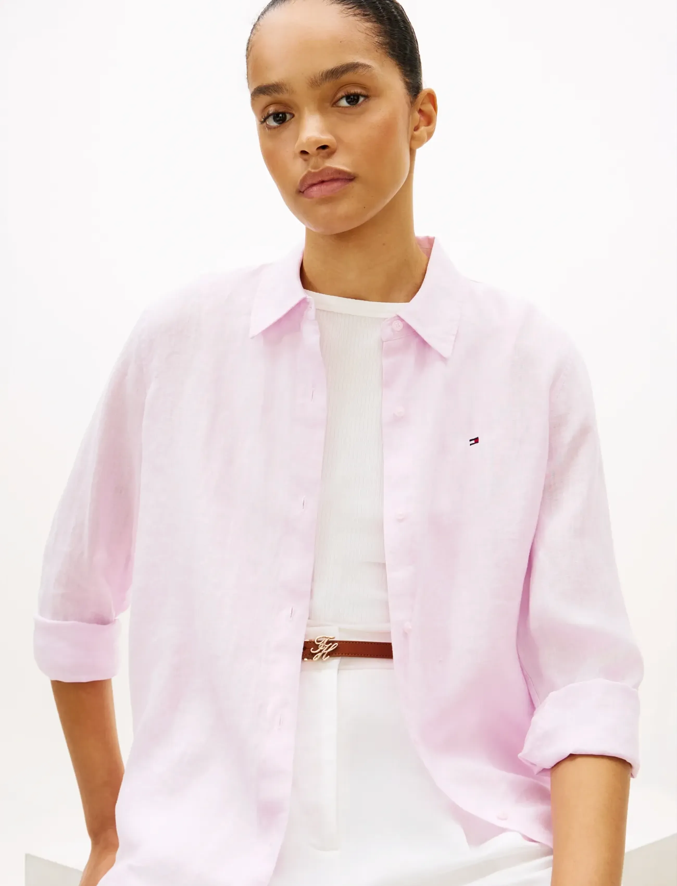 Tommy Hilfiger - ESS LINEN RELAXED LS SHIRT - leinenhemden - lilac powder - 4