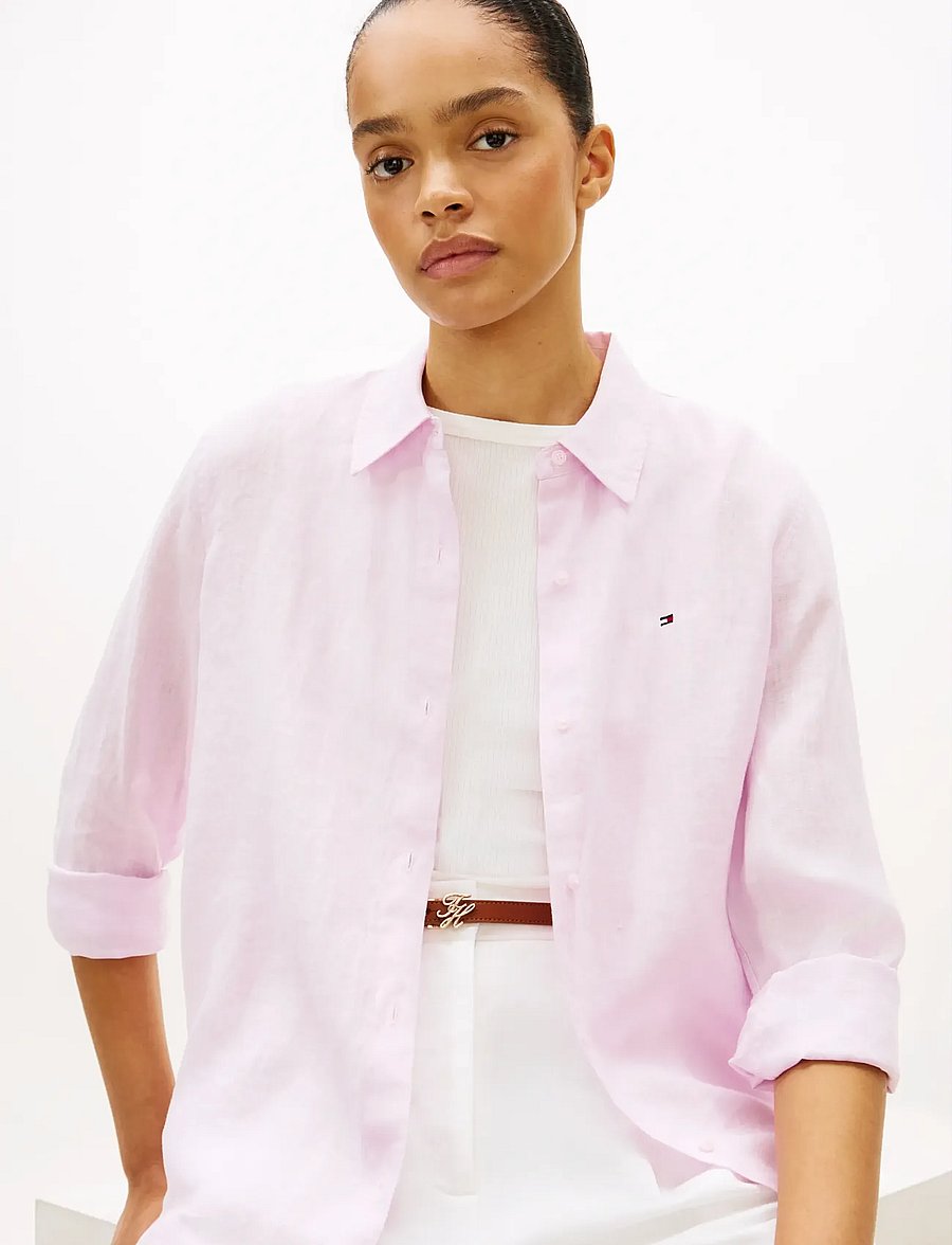 Tommy Hilfiger - ESS LINEN RELAXED LS SHIRT - linnen overhemden - lilac powder - 4