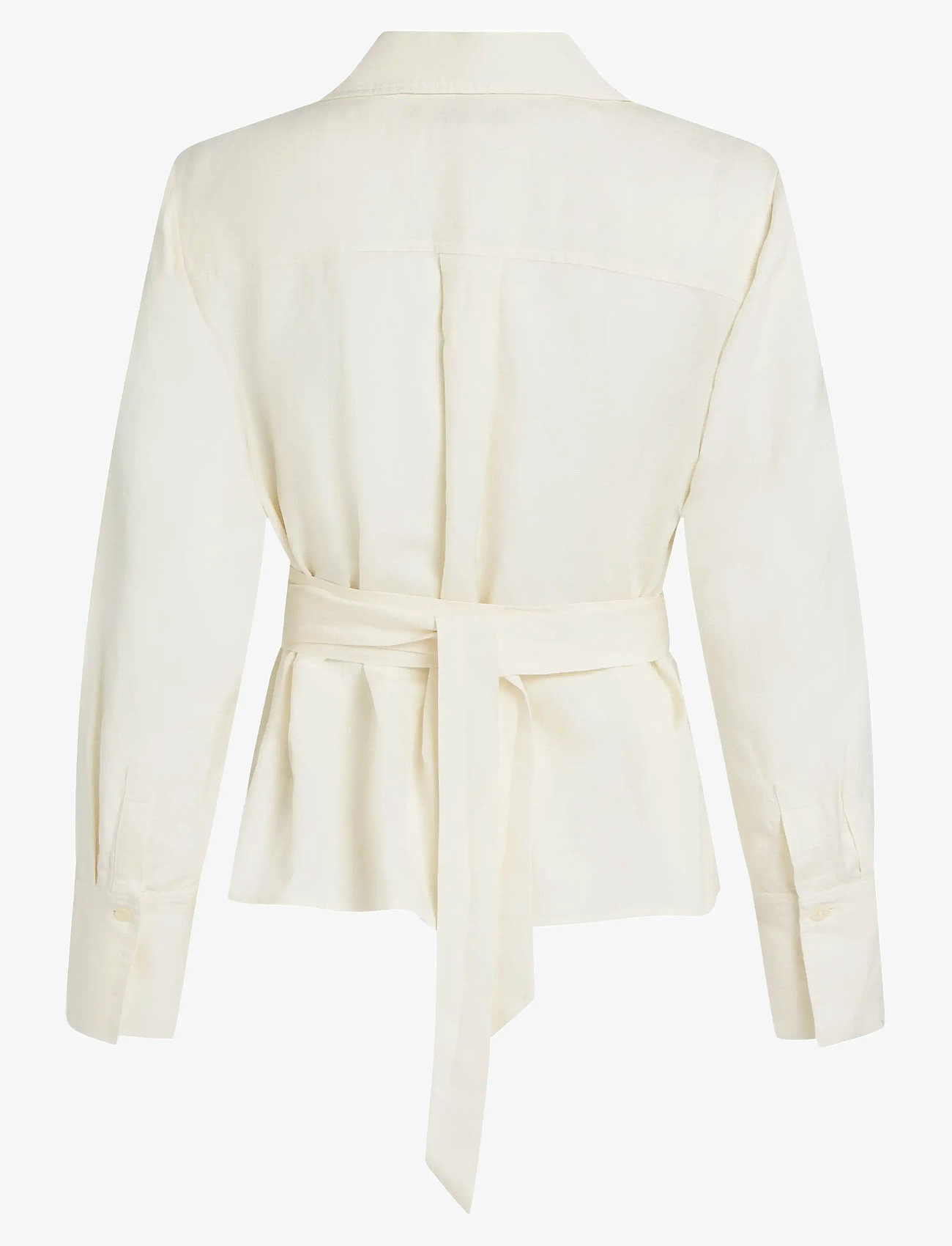 Tommy Hilfiger - TEXTURED LINEN WRAP BLOUSE - leinenhemden - ivory petal - 1