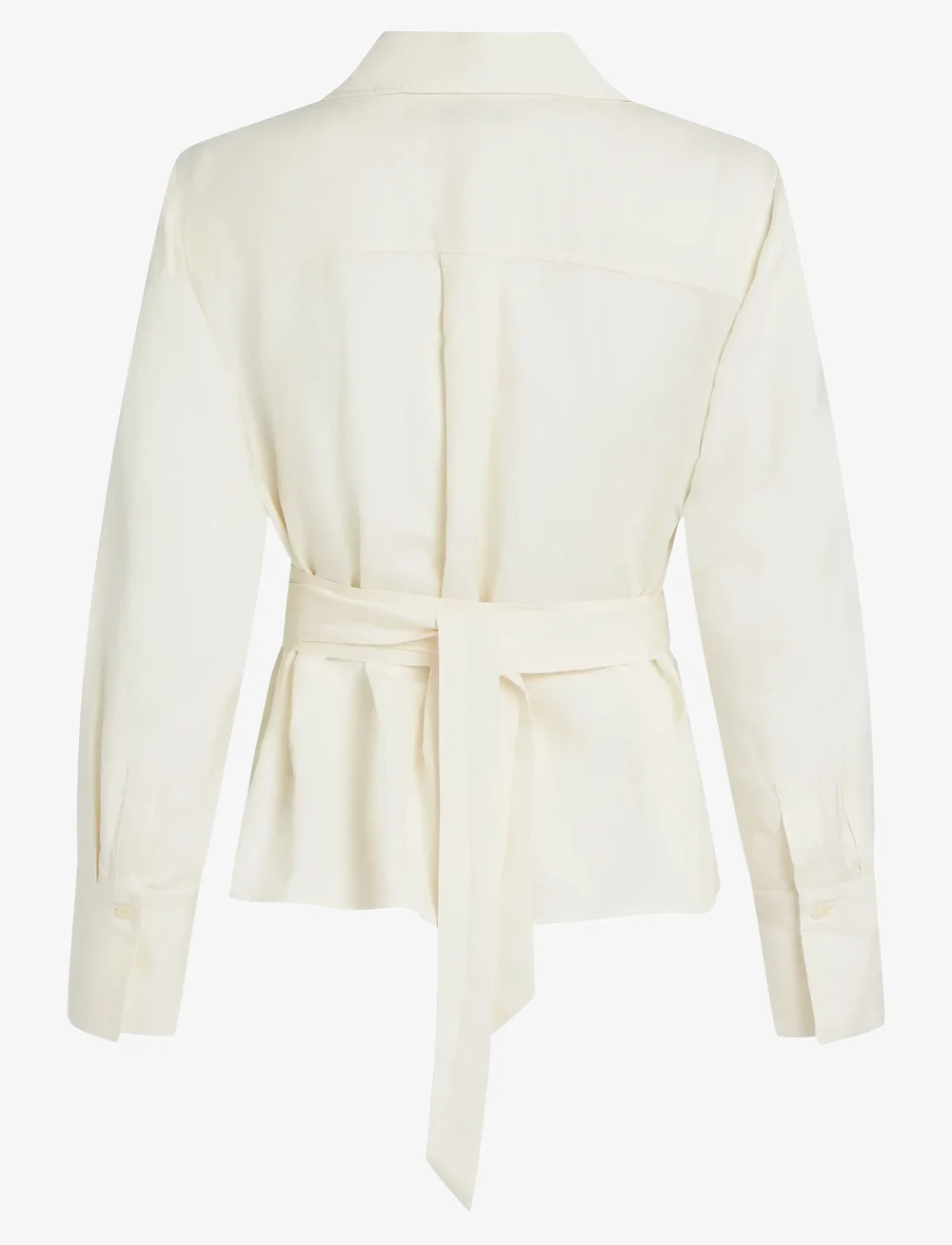 Tommy Hilfiger - TEXTURED LINEN WRAP BLOUSE - linased särgid - ivory petal - 1