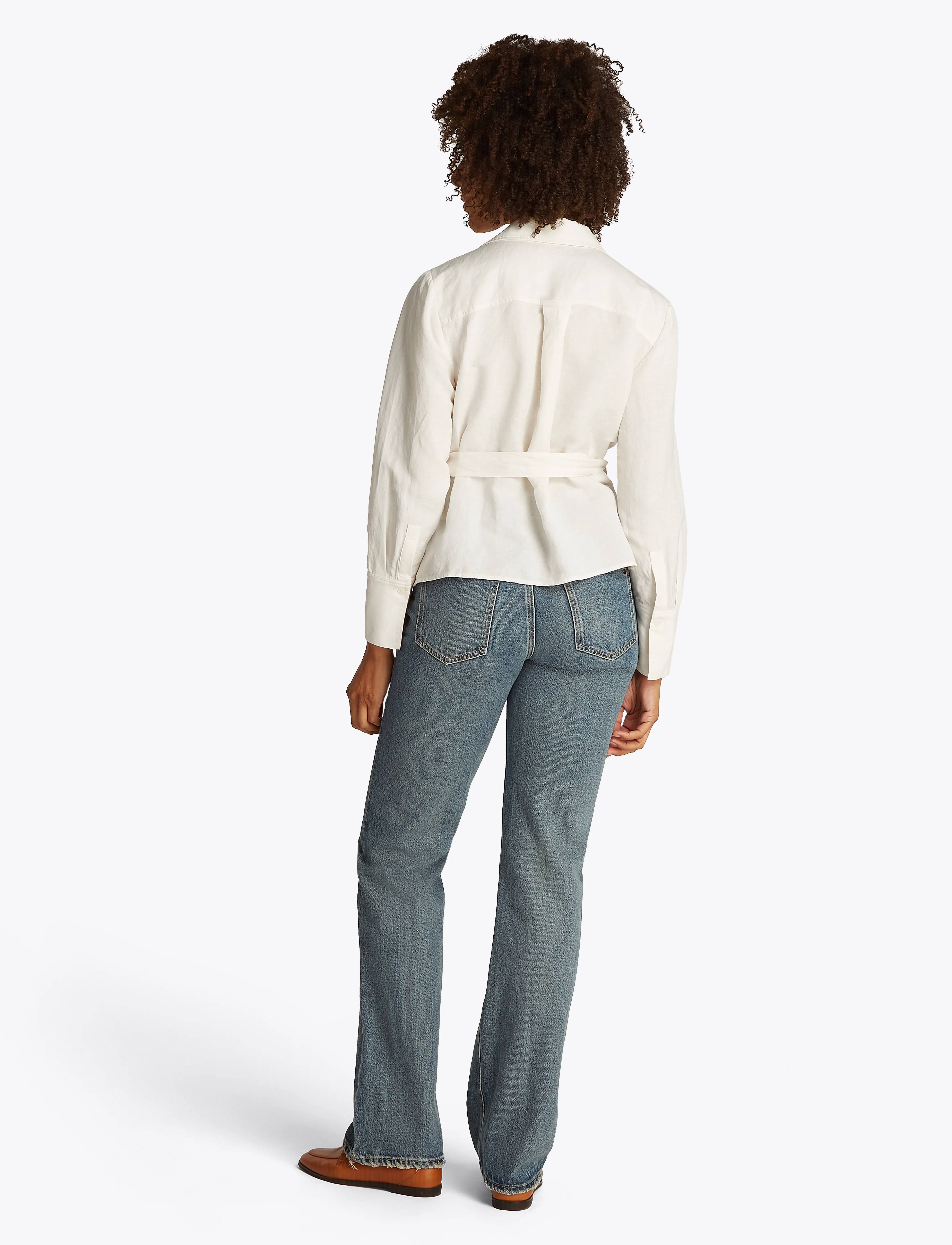 Tommy Hilfiger - TEXTURED LINEN WRAP BLOUSE - ivory petal - 2