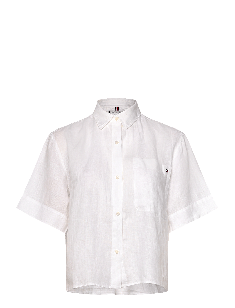 Tommy Hilfiger - ESS LINEN RELAXED S/S SHIRT - linen shirts - th optic white - 1