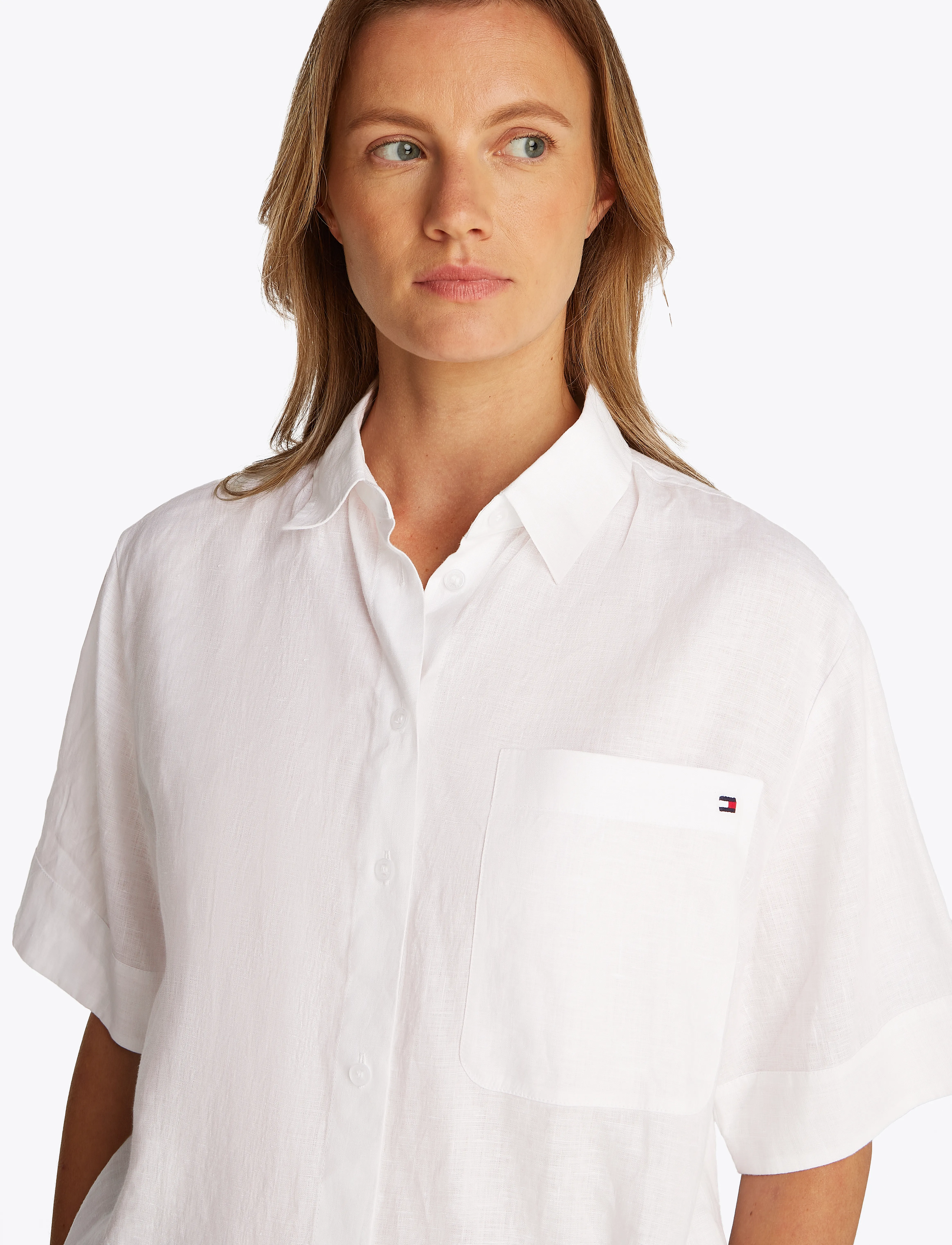 Tommy Hilfiger - ESS LINEN RELAXED S/S SHIRT - th optic white - 4