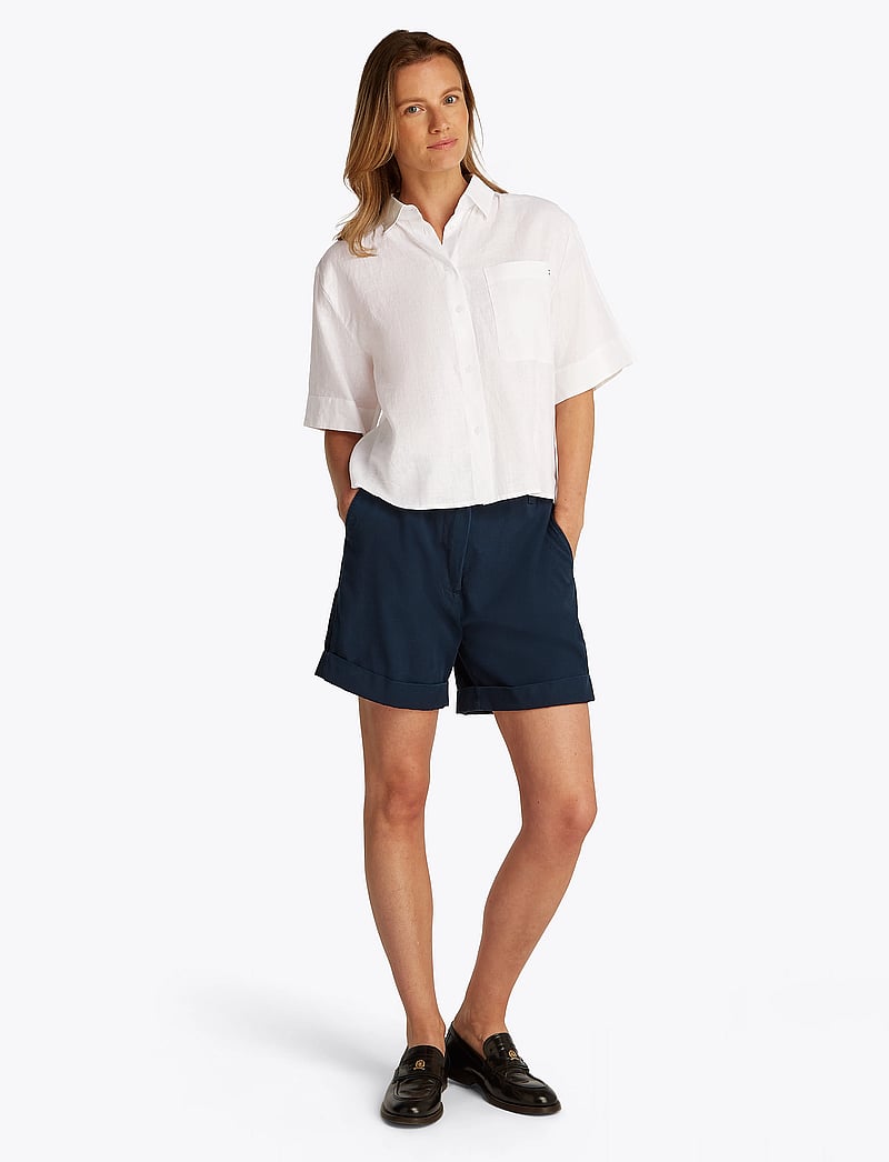 Tommy Hilfiger - ESS LINEN RELAXED S/S SHIRT - linen shirts - th optic white - 5