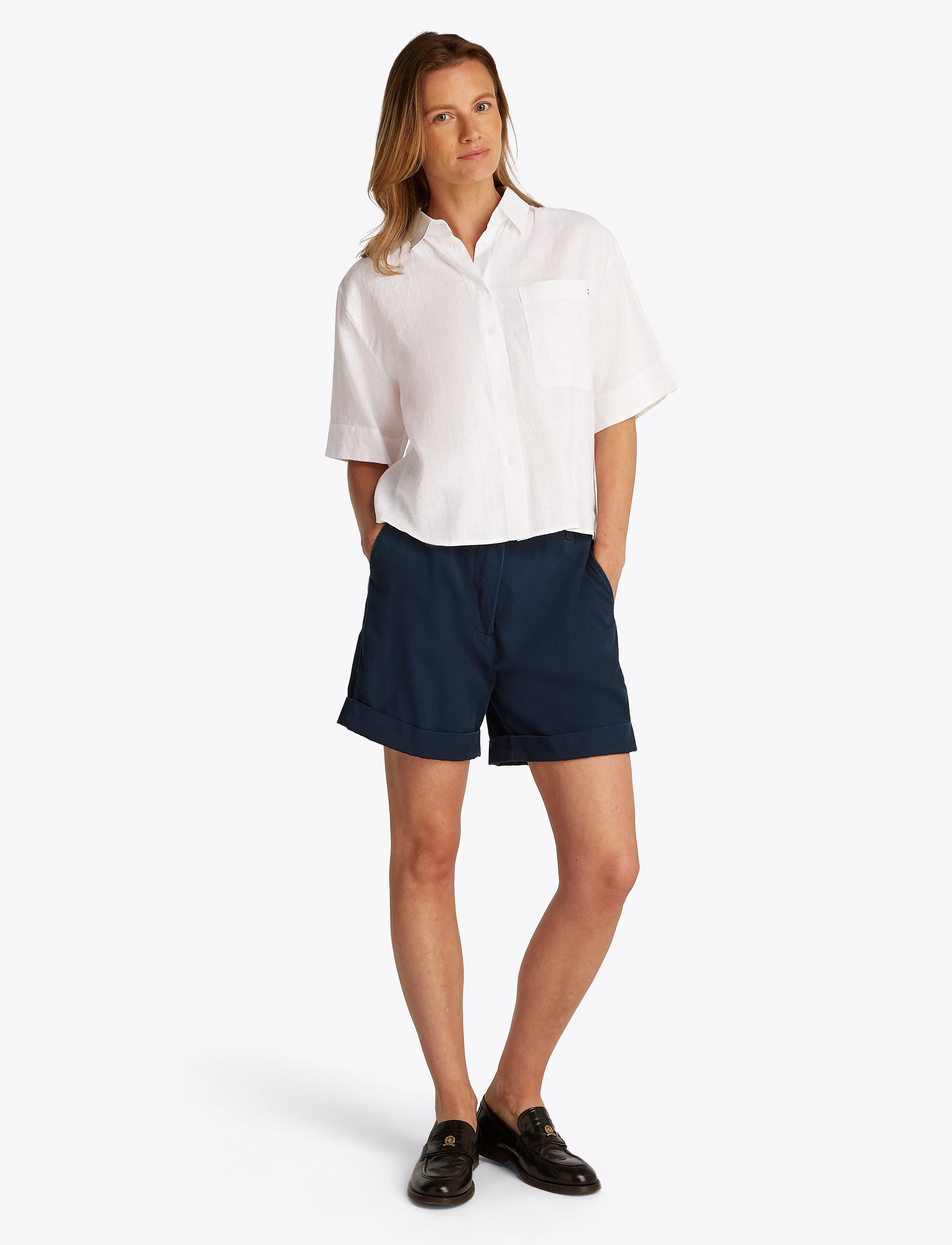 Tommy Hilfiger - ESS LINEN RELAXED S/S SHIRT - th optic white - 5