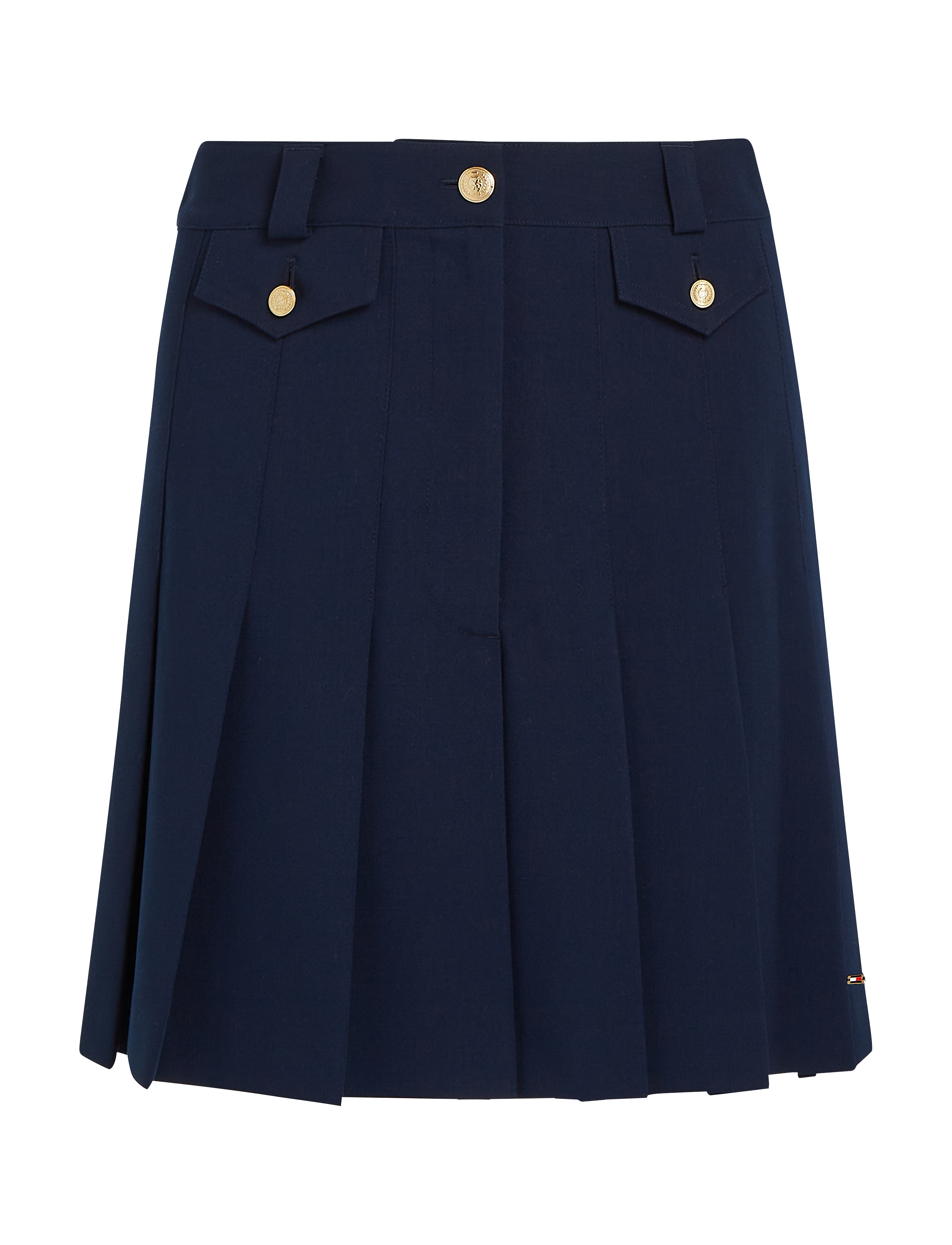 Tommy Hilfiger - GOLD BUTTON PLEATED MINI SKIRT - dark night navy - 1