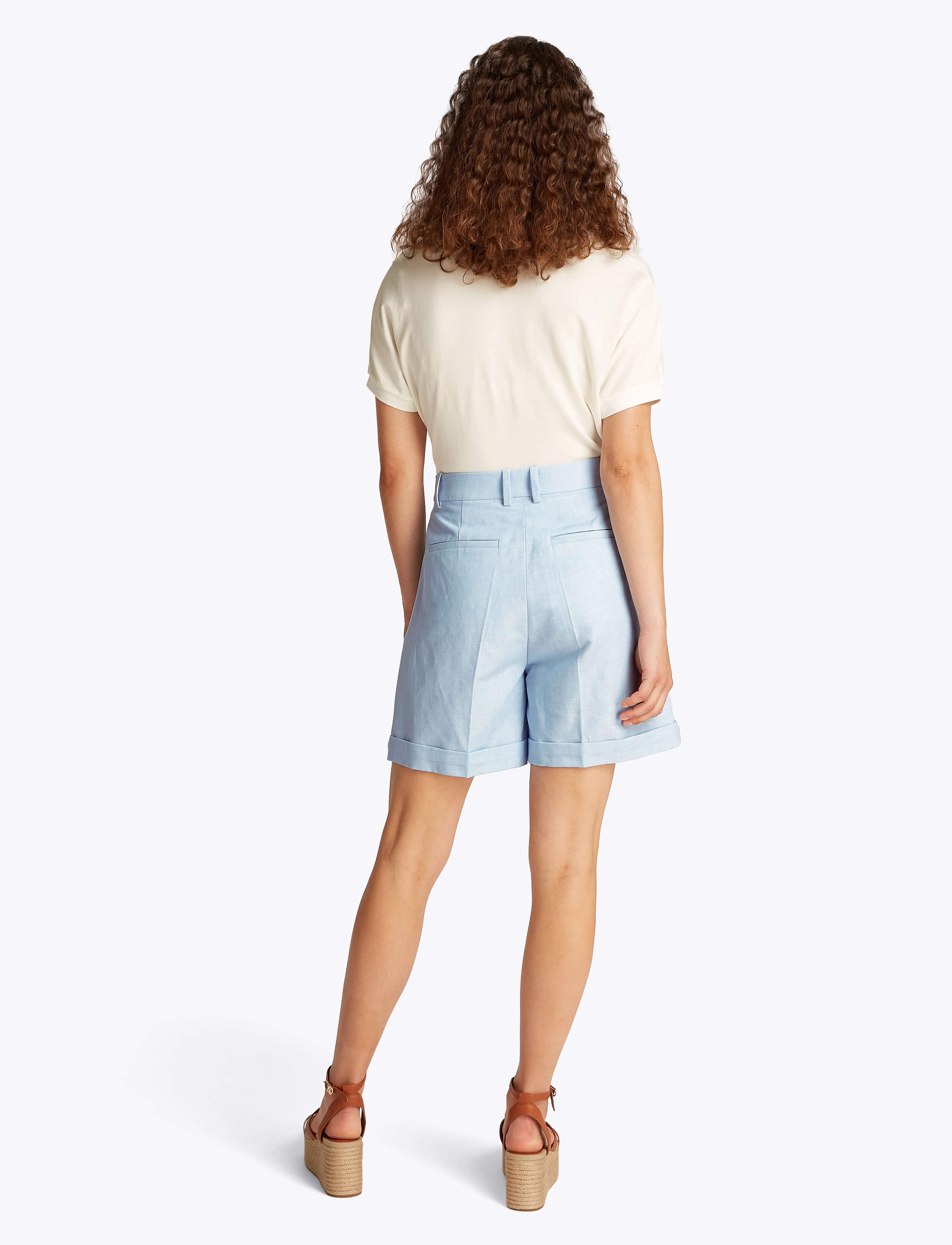 Tommy Hilfiger - LINEN MIX PLEATED SHORT - hørshorts - breezy blue - 2