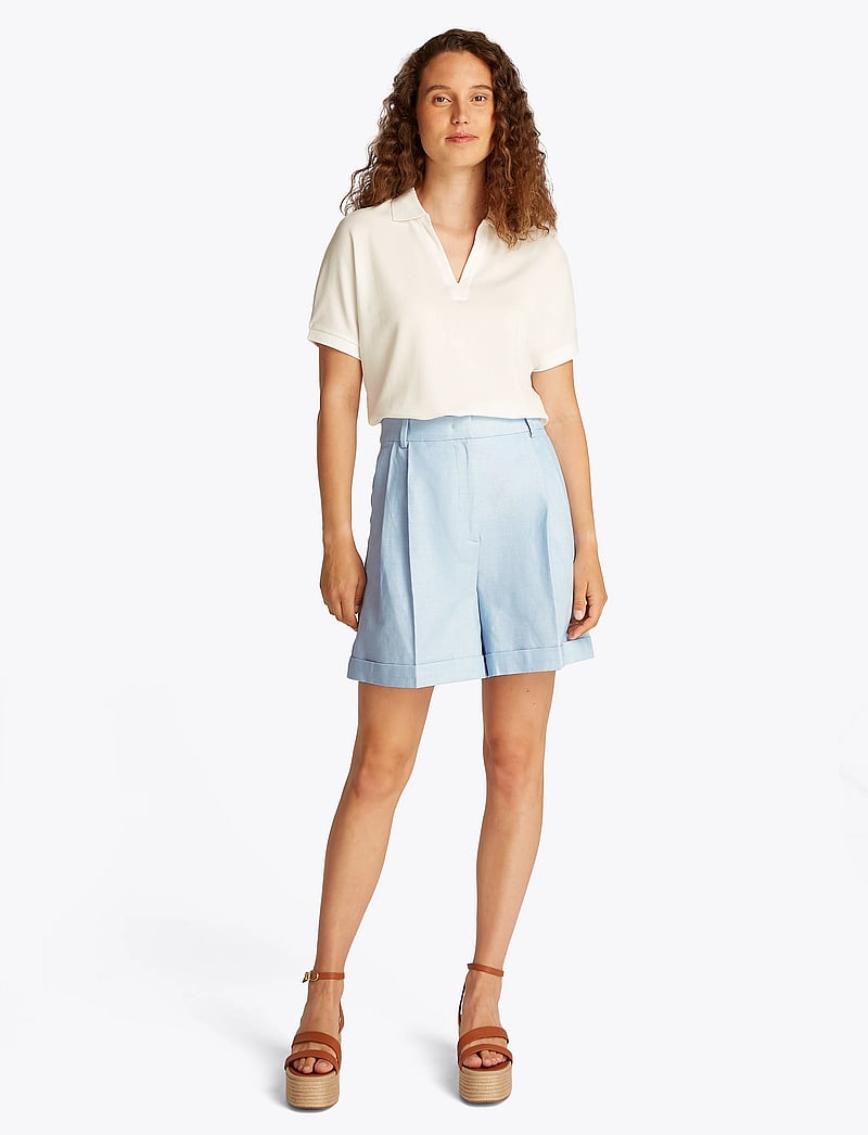 Tommy Hilfiger - LINEN MIX PLEATED SHORT - linneshorts - breezy blue - 4