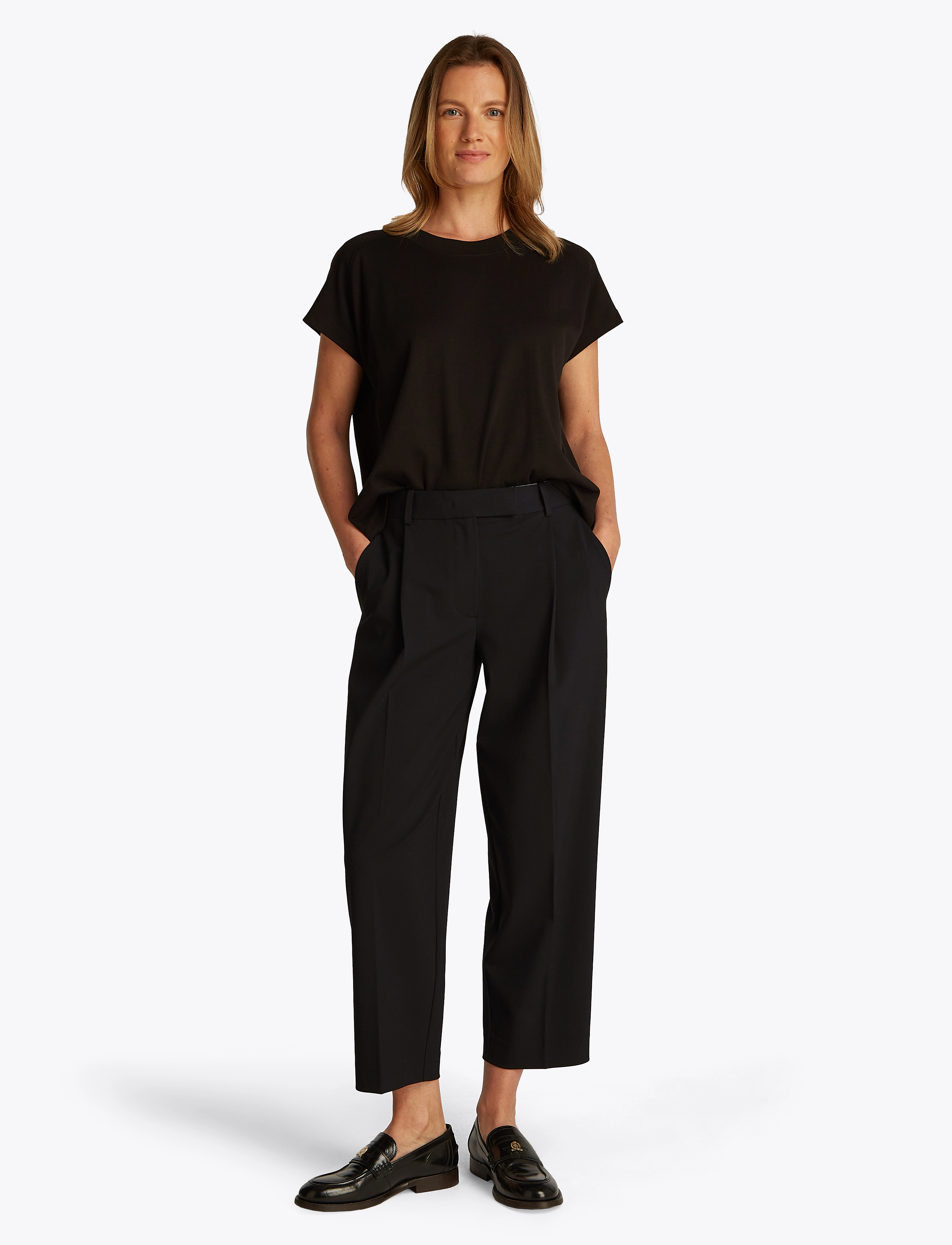 Tommy Hilfiger LW BI-STRETCH TAPERED PANTS - Hosen - BLACK / black