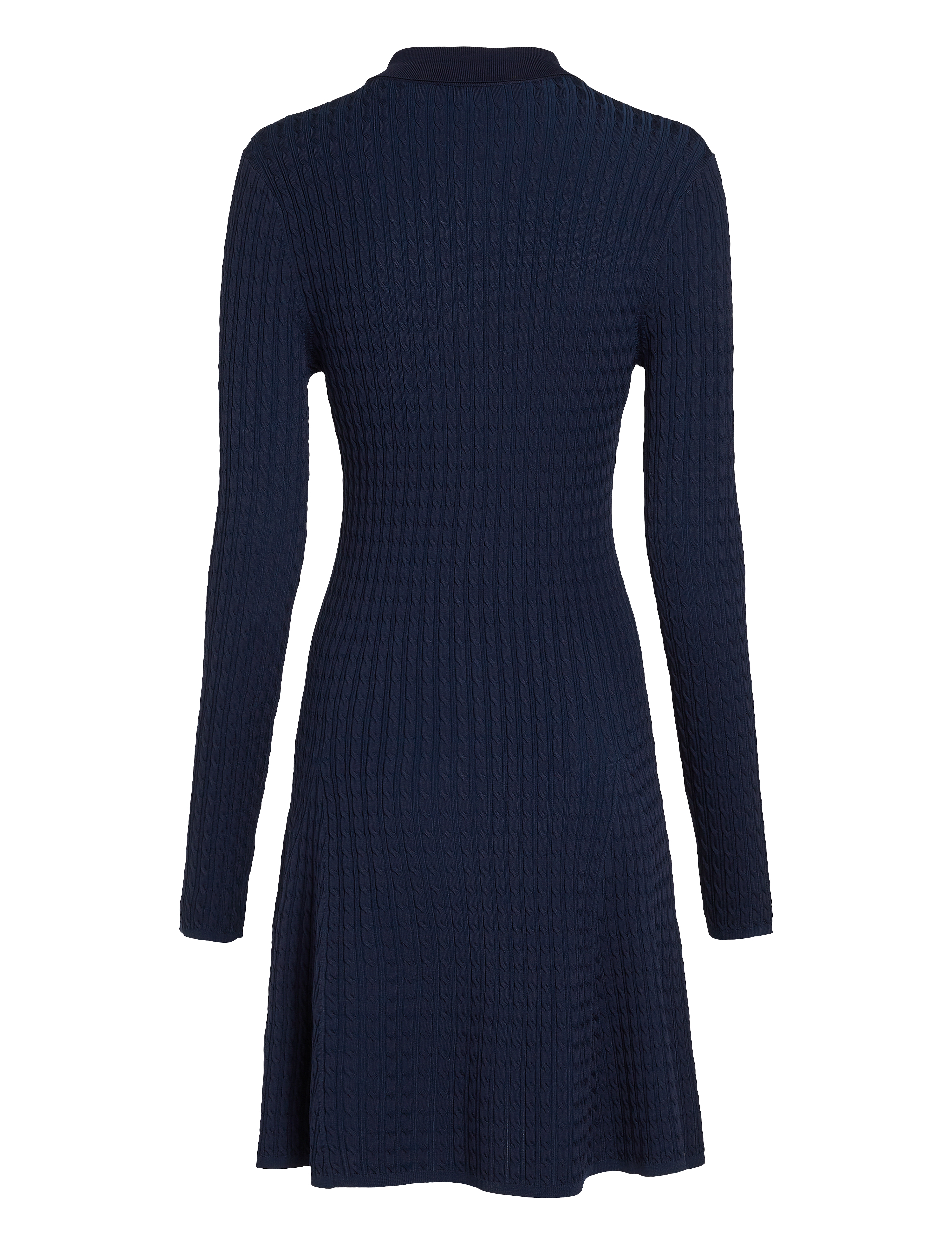 Tommy Hilfiger - RAYON CABLE F&F LS MIDI DRESS - dark night navy - 4
