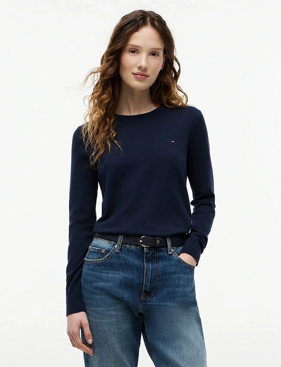Tommy Hilfiger - CO JERSEY FINE GG LS C-NK SWT - pullover - dark night navy - 0