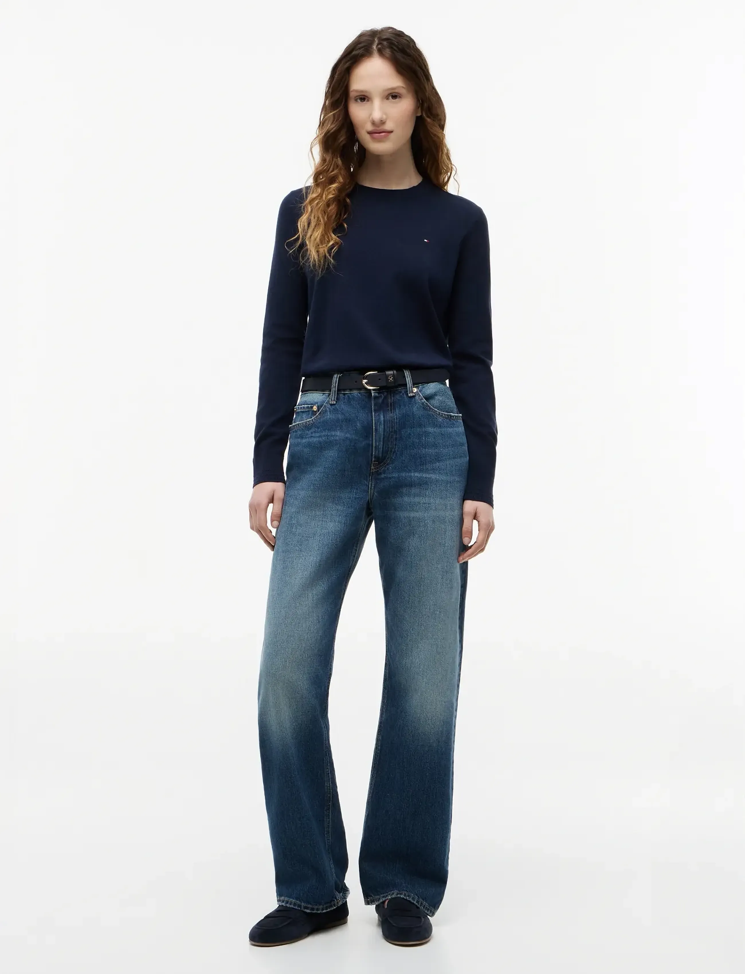 Tommy Hilfiger - CO JERSEY FINE GG LS C-NK SWT - jumpers - dark night navy - 5
