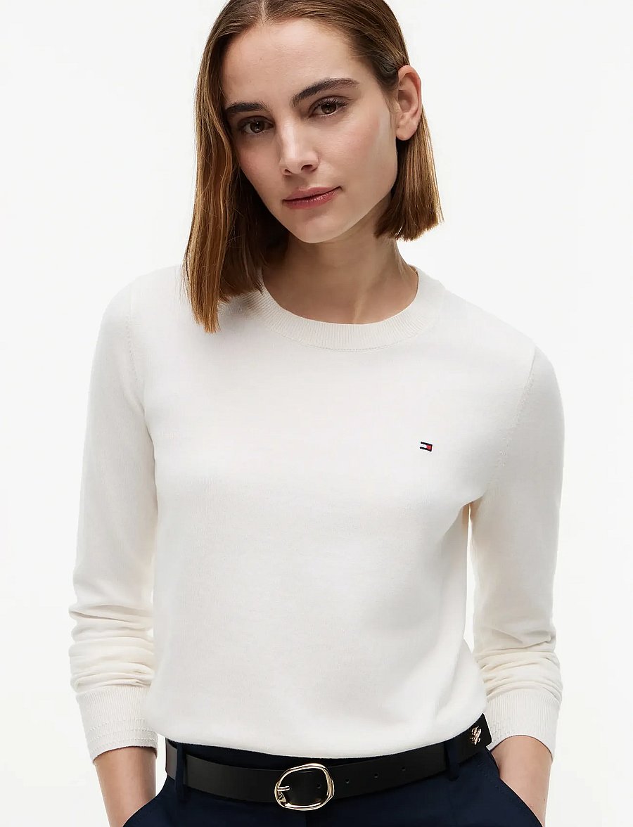 Tommy Hilfiger - CO JERSEY FINE GG LS C-NK SWT - pullover - ivory petal - 3