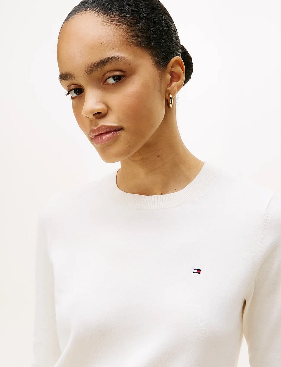 Tommy Hilfiger - CO JERSEY FINE GG LS C-NK SWT - pullover - ivory petal - 5