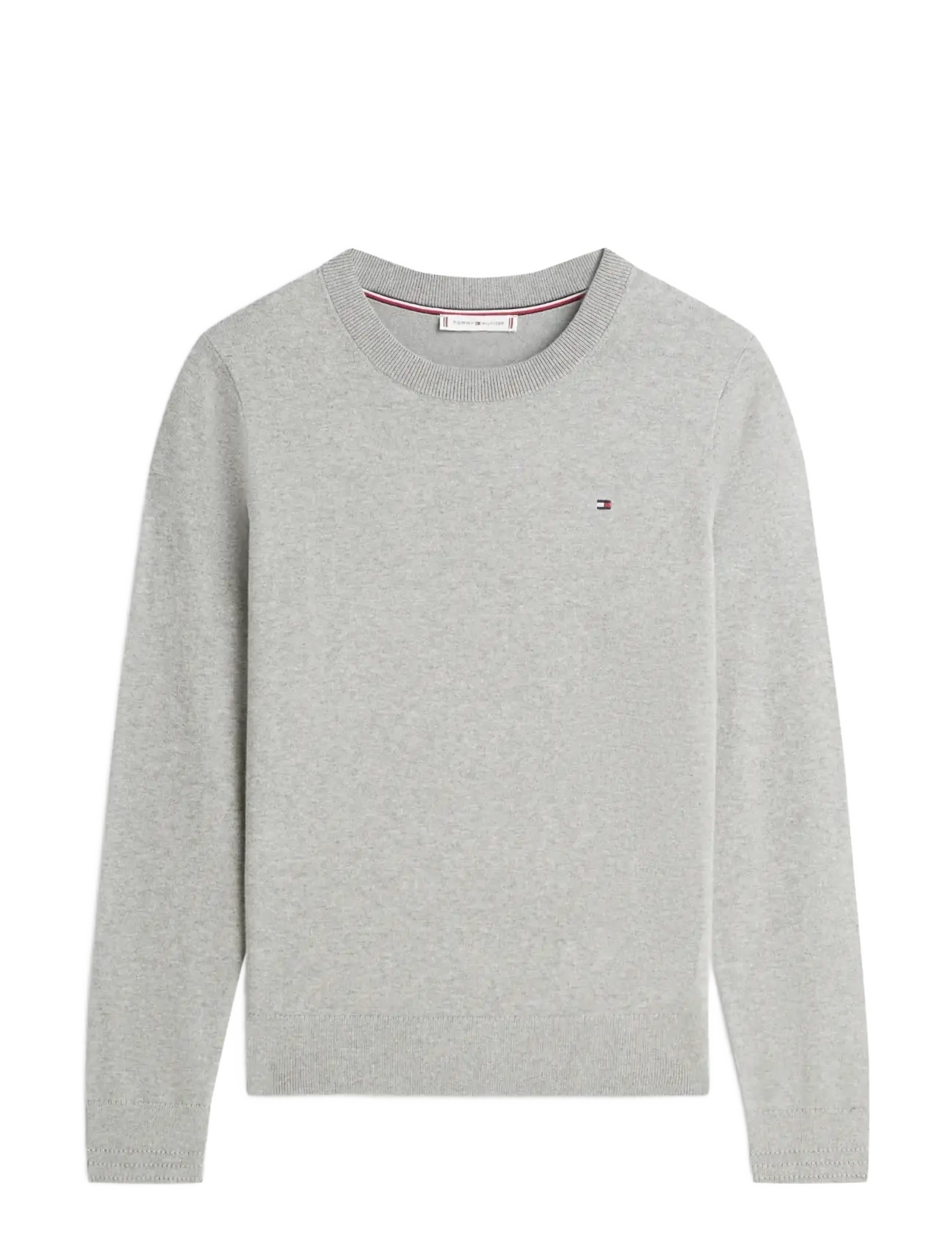 Tommy Hilfiger CO JERSEY STITCH LS C-NK SWT - Tøj - MED HEATHER GREY / grey
