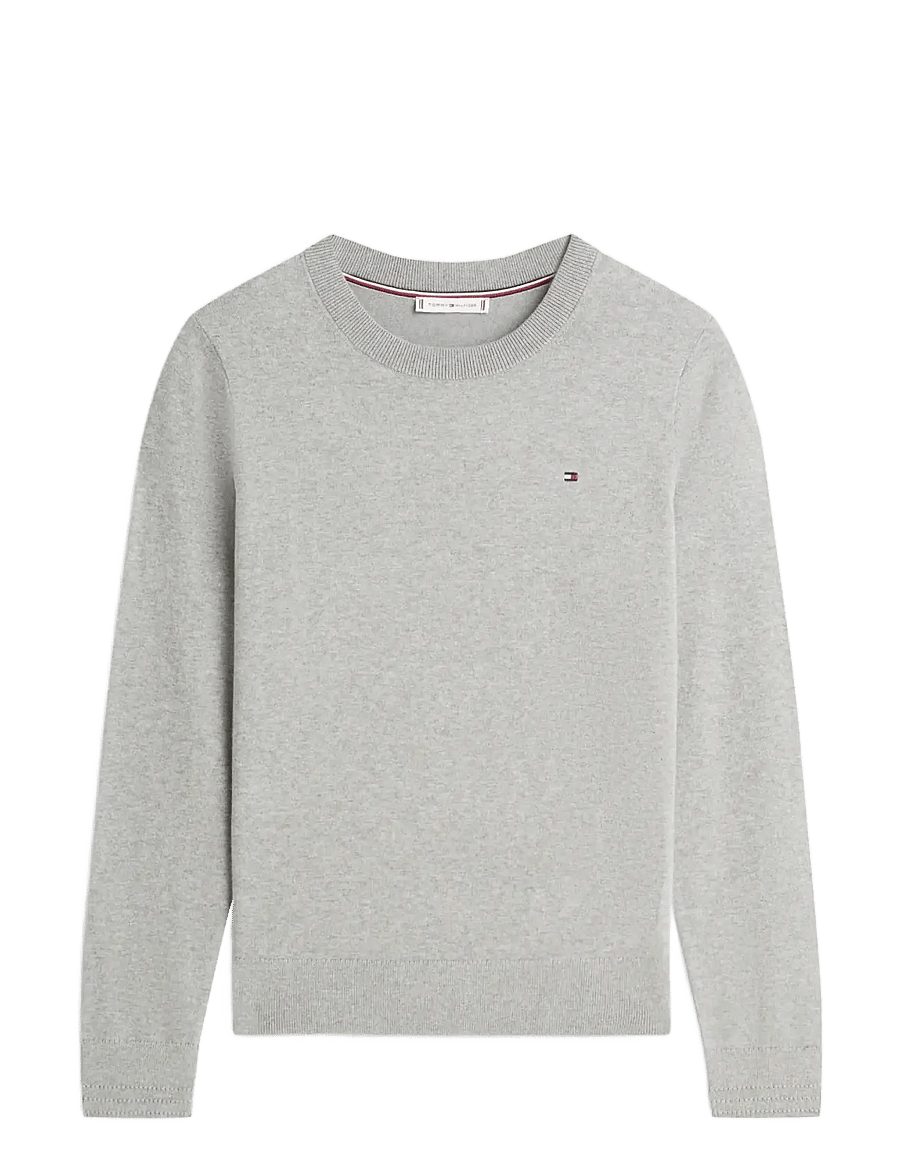 Tommy Hilfiger - CO JERSEY FINE GG LS C-NK SWT - striktrøjer - med heather grey - 1