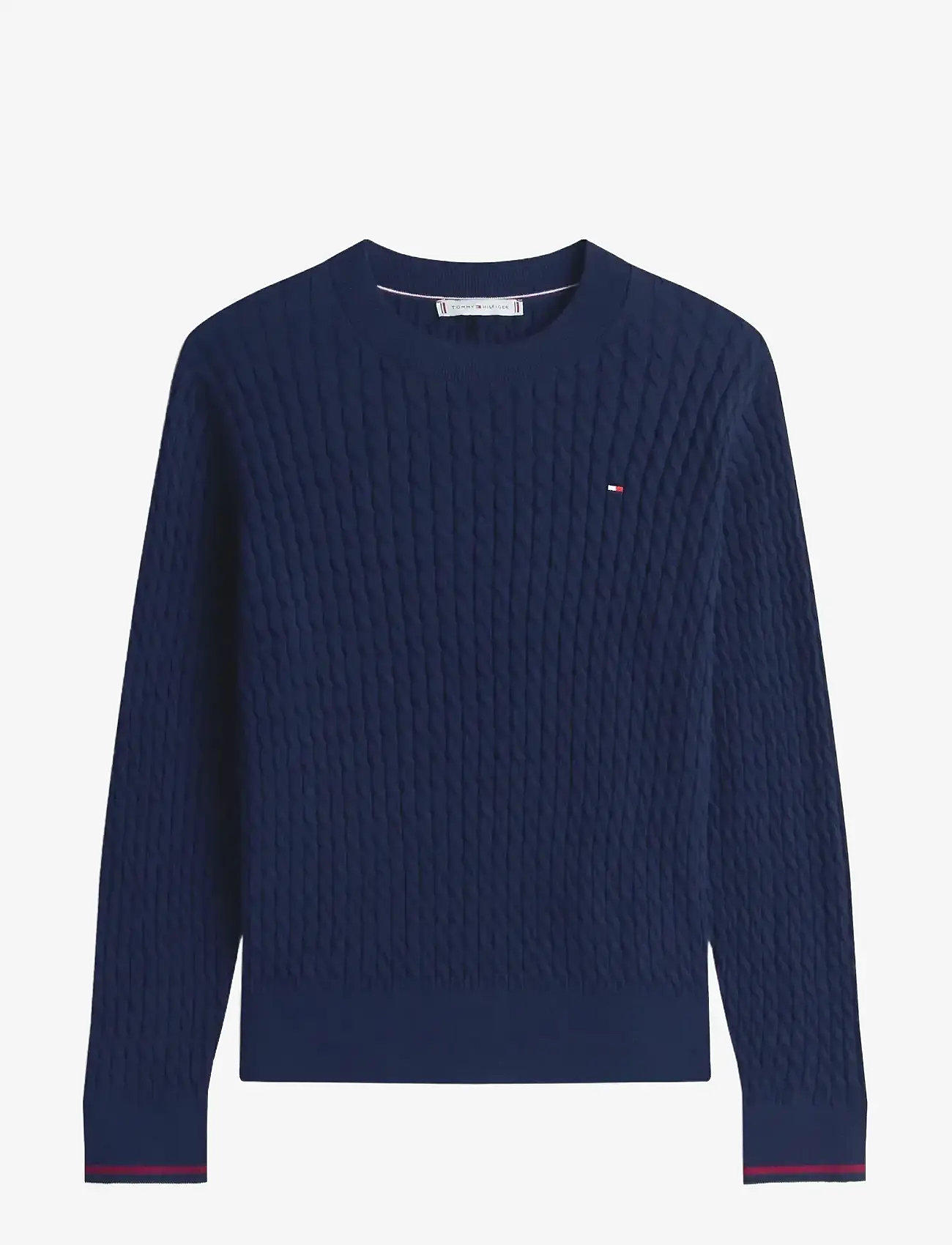 Tommy Hilfiger - CO CABLE FINE GG C-NK LS SWEATER - sviitrid - dark night navy gs tipping - 1