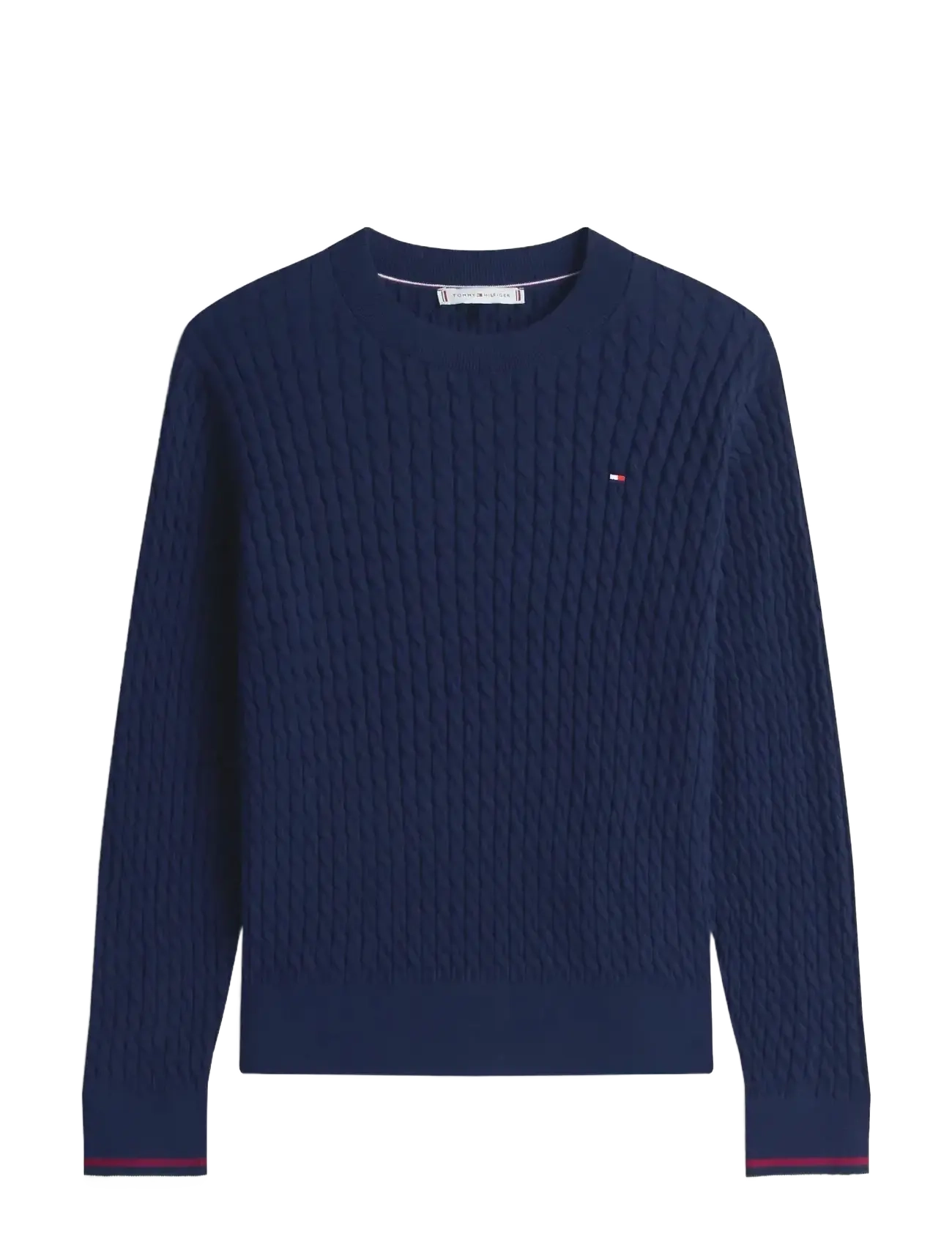 Tommy Hilfiger - COTTON CABLE FINE GG C-NK SWT - trøjer - dark night navy gs tipping - 1