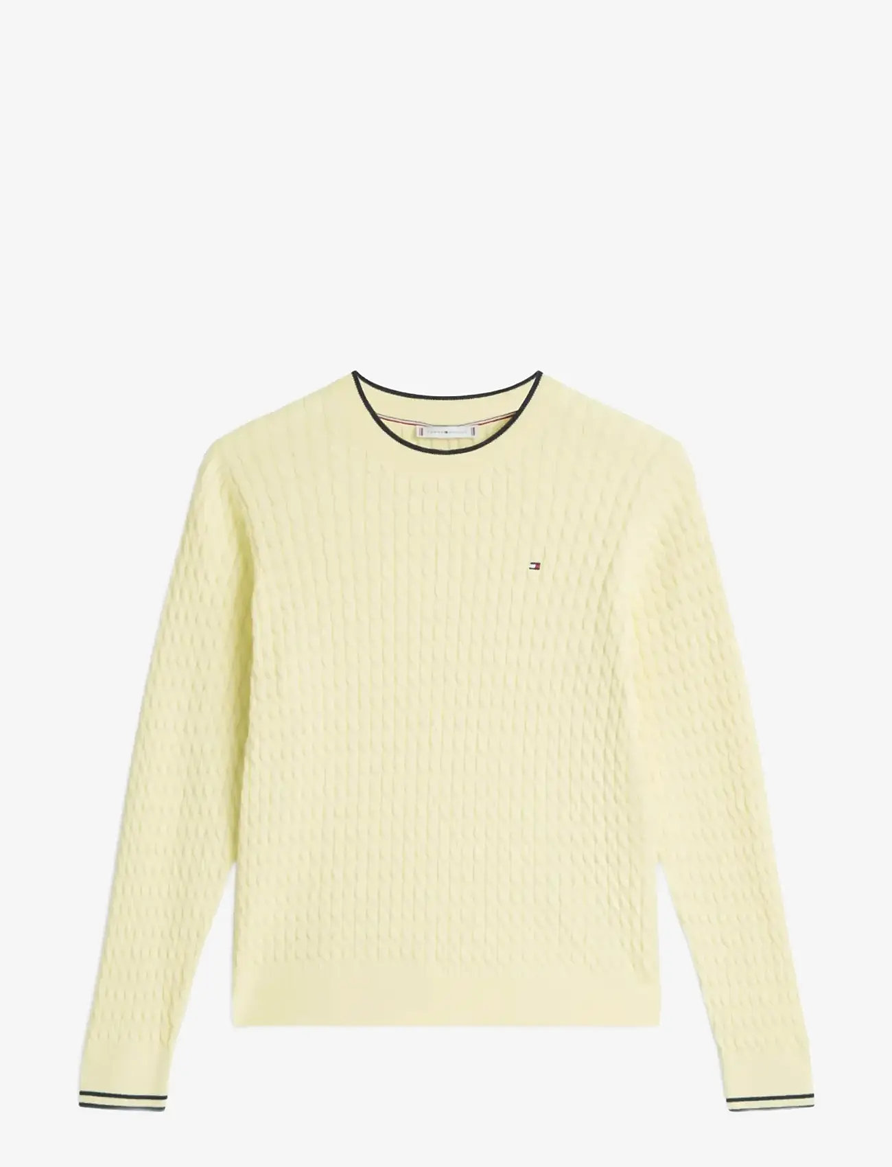 Tommy Hilfiger - CO CABLE FINE GG C-NK LS SWT - pullover - zesty yellow navy tipping - 1