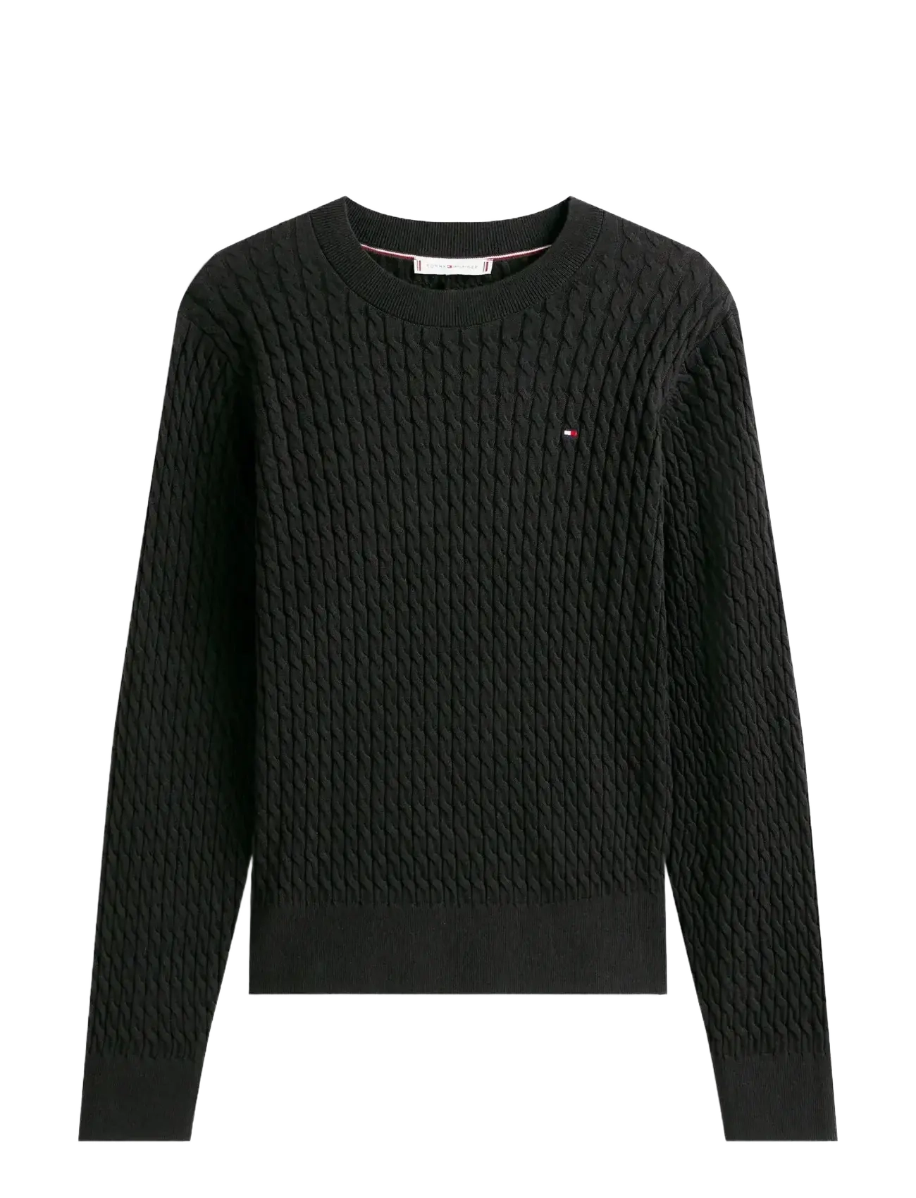 TOMMY HILFIGER Co Cable Fine Gg C-Nk Ls Pullover Schwarz - M - Damen