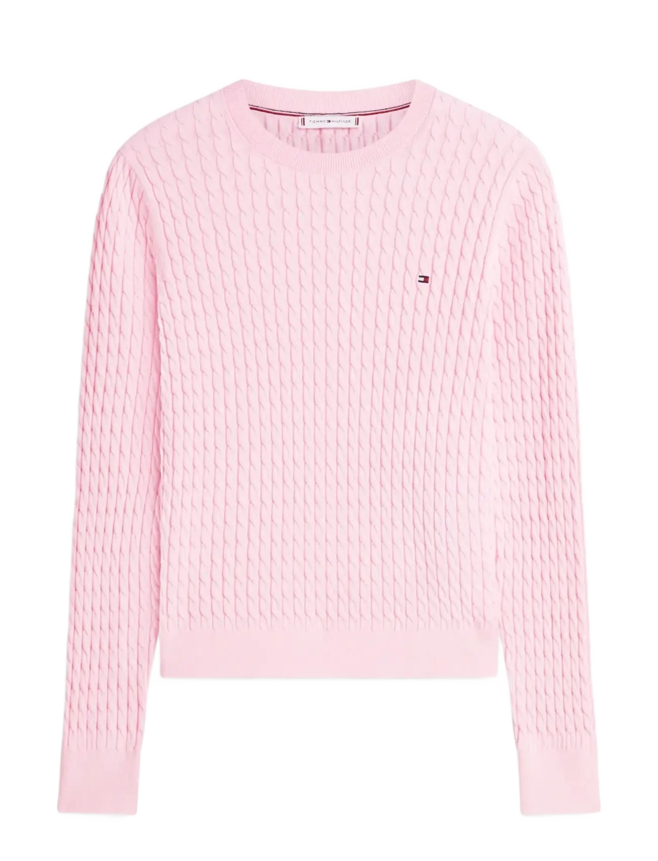 TOMMY HILFIGER Co Cable Fine Gg C-Nk Ls Pullover Pink - L - Damen