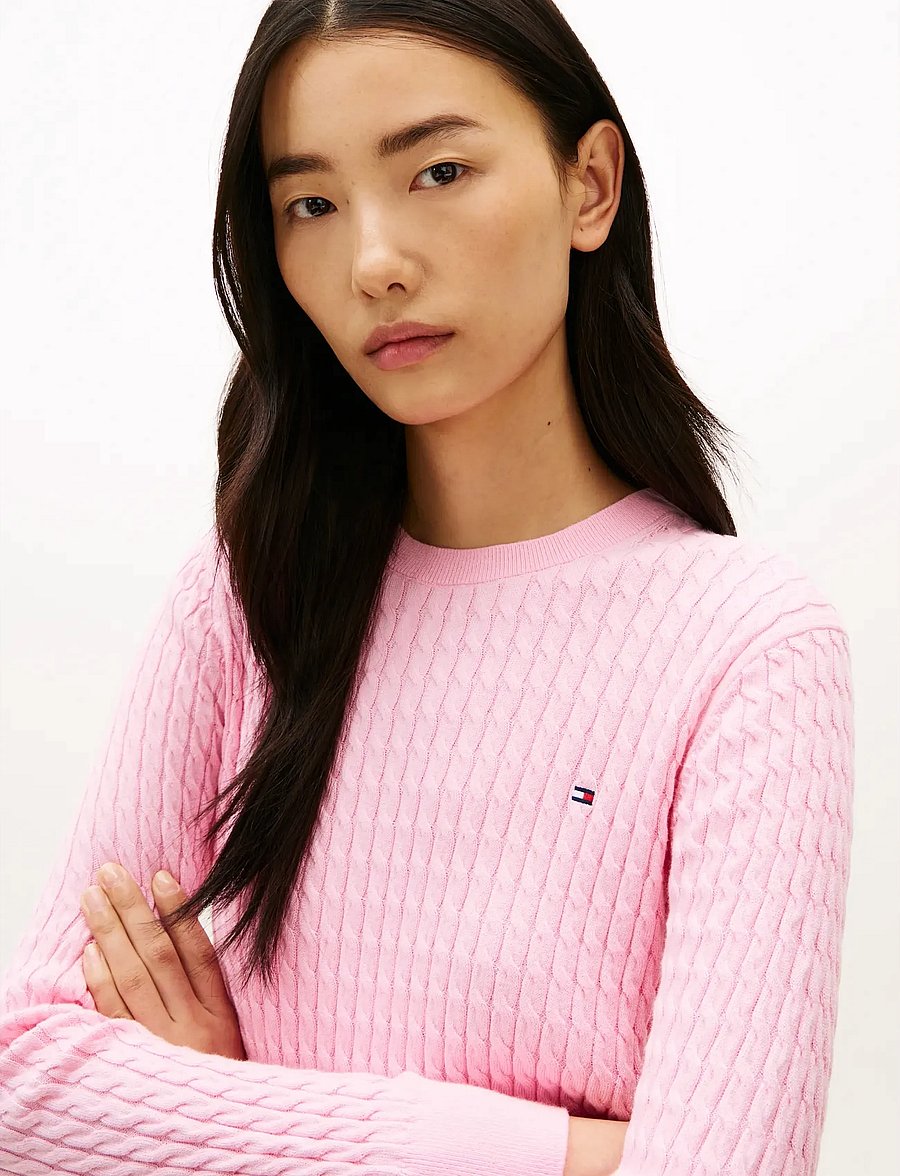 Tommy Hilfiger - COTTON CABLE FINE GG C-NK LS SWT - pullover - classic pink - 4