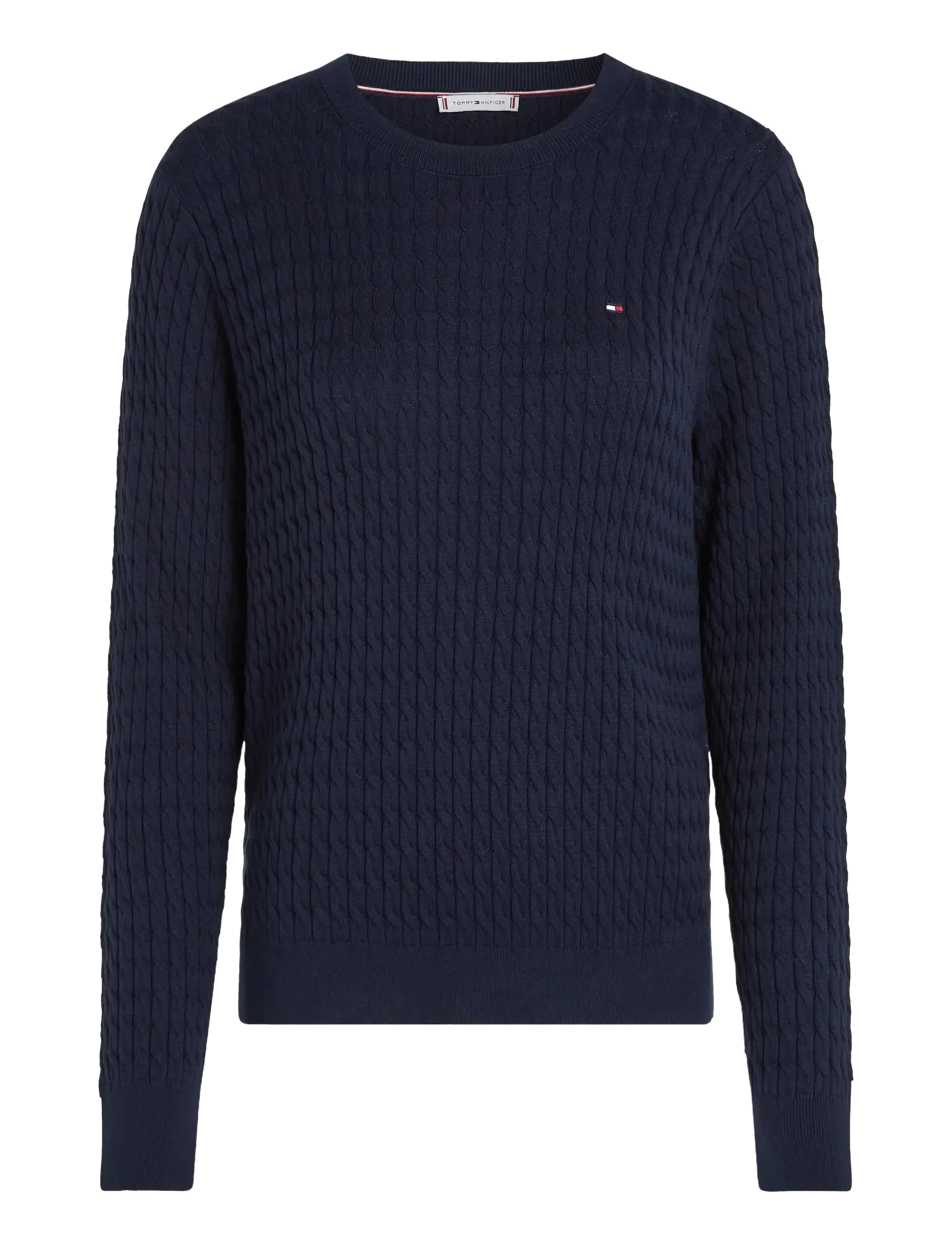 Tommy Hilfiger CO CABLE FINE GG C-NK LS SWEATER - Büromode - DARK BLUE / navy