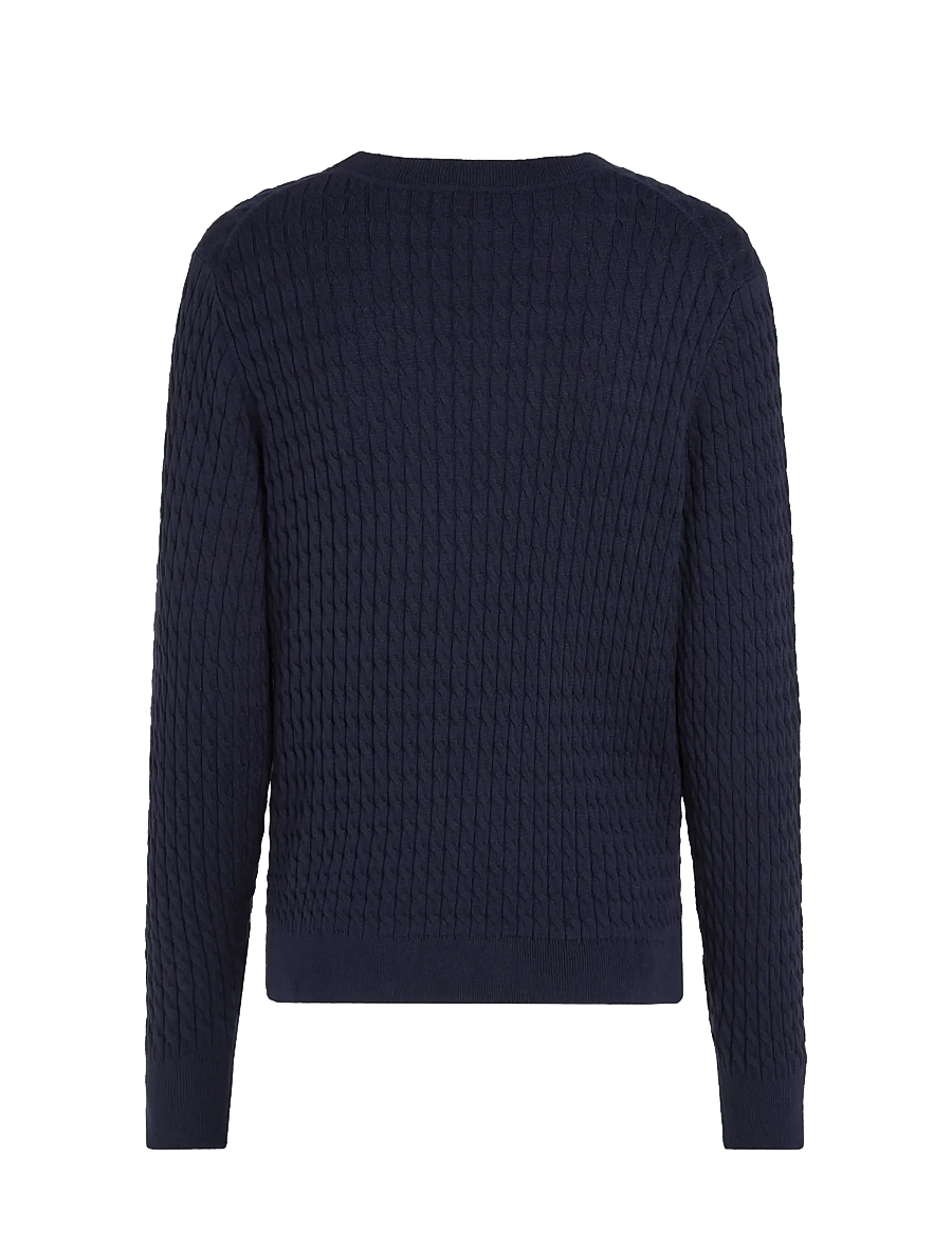 Tommy Hilfiger - CO CABLE FINE GG C-NK LS SWEATER - neulepuserot - dark blue - 2
