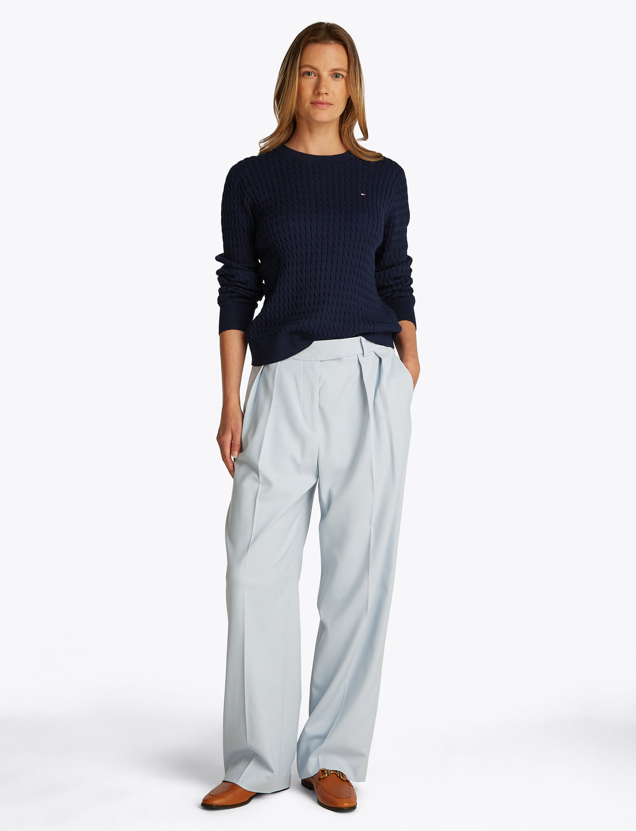 Tommy Hilfiger - CO CABLE FINE GG C-NK LS SWT - sviitrid - dark blue - 0