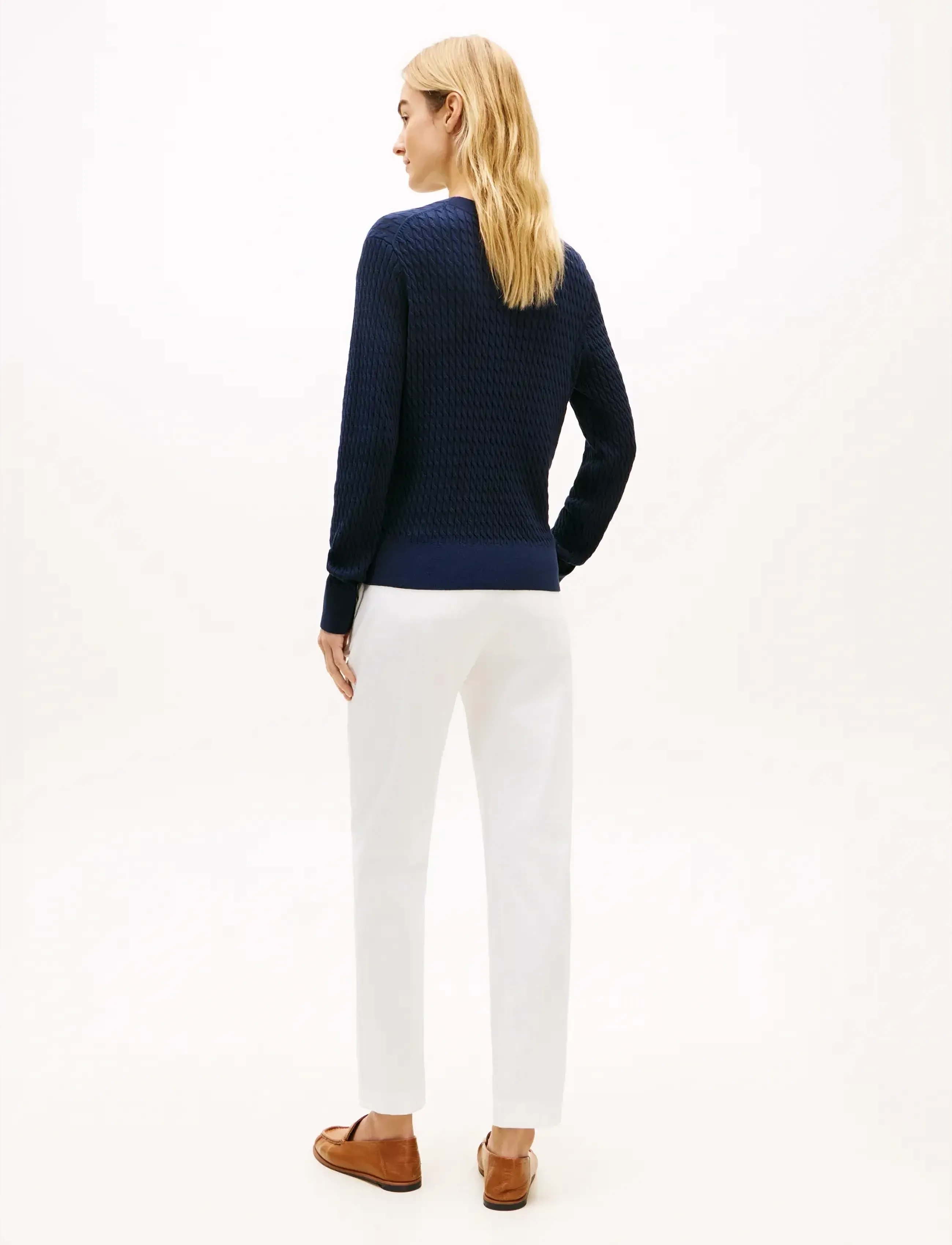 Tommy Hilfiger - CO CABLE FINE GG C-NK LS SWEATER - sviitrid - dark blue - 3