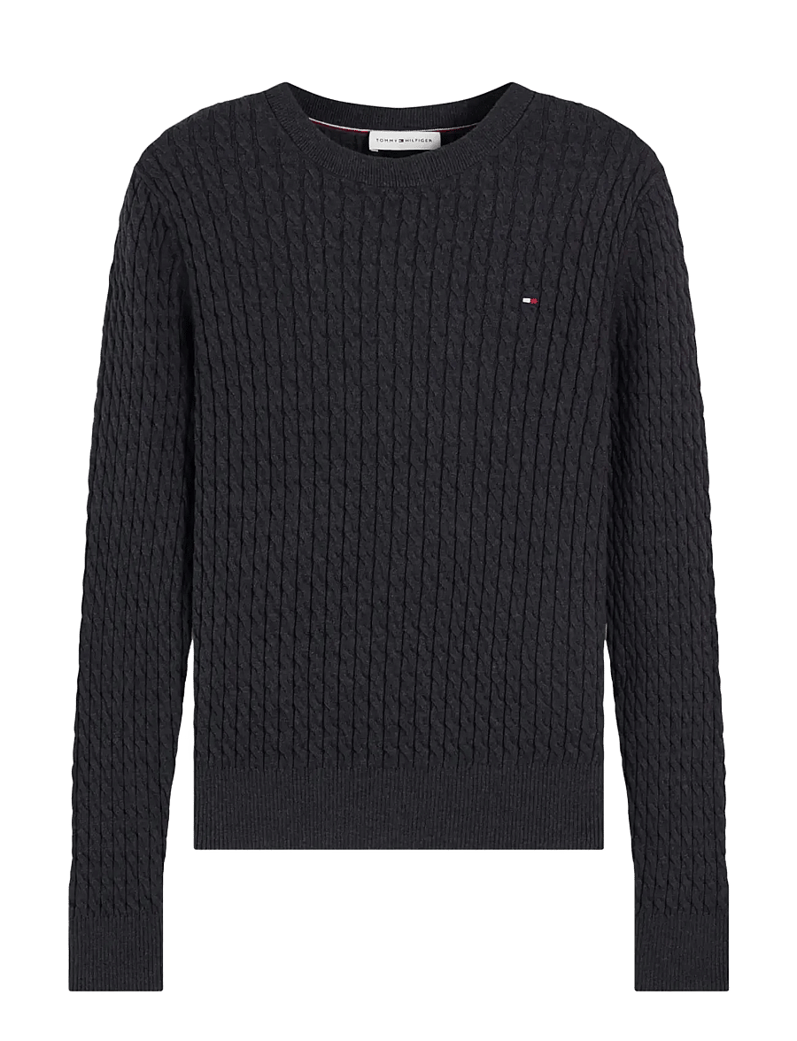 Tommy Hilfiger - COTTON CABLE FINE GG C-NK LS SWT - pullover - dark grey heather - 1