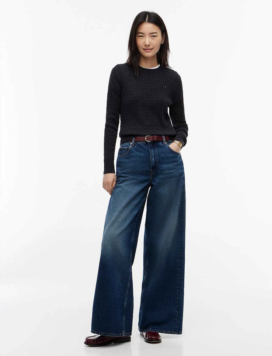 Tommy Hilfiger - COTTON CABLE FINE GG C-NK LS SWT - pullover - dark grey heather - 4