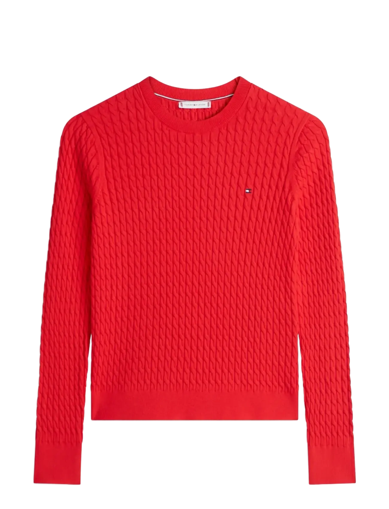 TOMMY HILFIGER Co Cable Fine Gg C-Nk Ls Pullover Rot - XL - Damen
