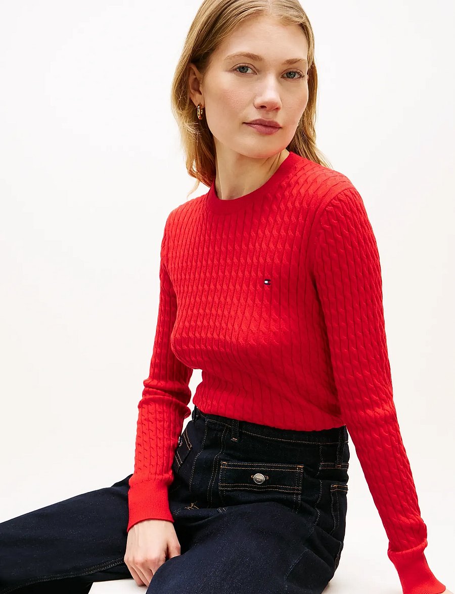 Tommy Hilfiger - CO CABLE FINE GG C-NK LS SWT - pullover - fireworks - 4