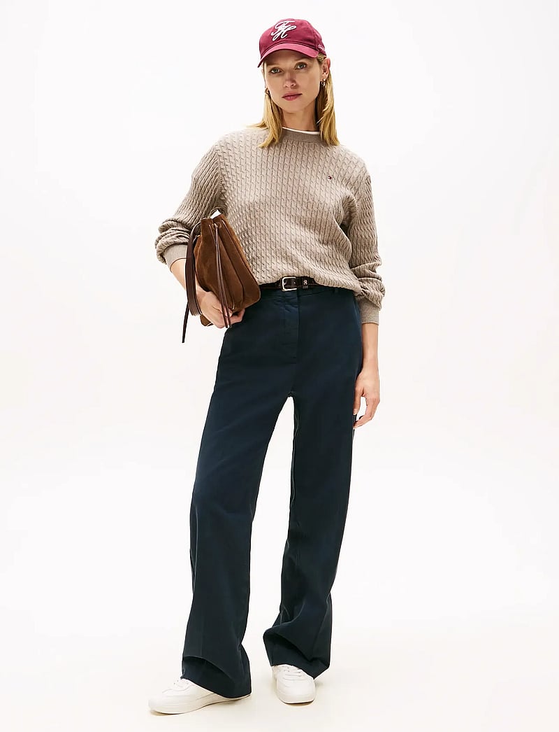 Tommy Hilfiger - CO CABLE FINE GG C-NK LS SWT - jumpers - heathered taupe - 2