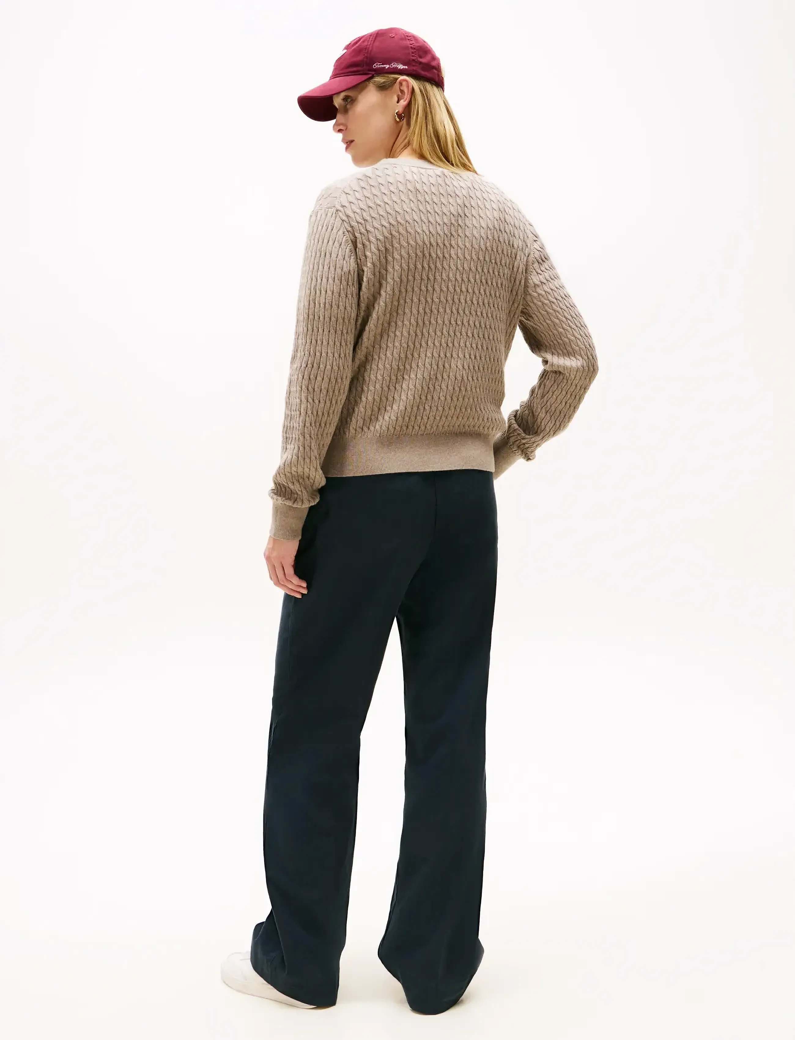 Tommy Hilfiger - CO CABLE FINE GG C-NK LS SWEATER - jumpers - heathered taupe - 3