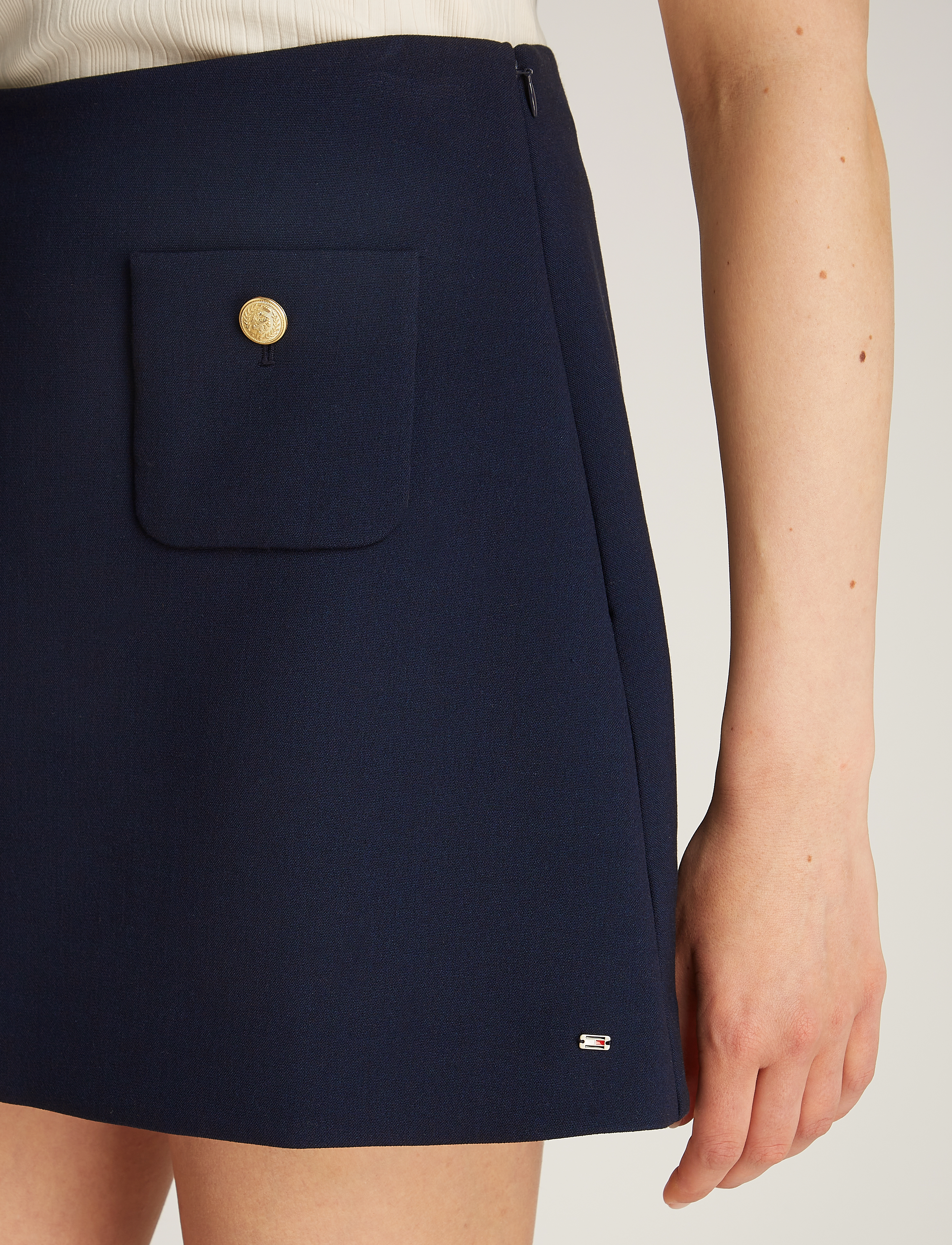 Tommy Hilfiger - PUNTO SHORT SKIRT - korte nederdele - dark night navy - 4